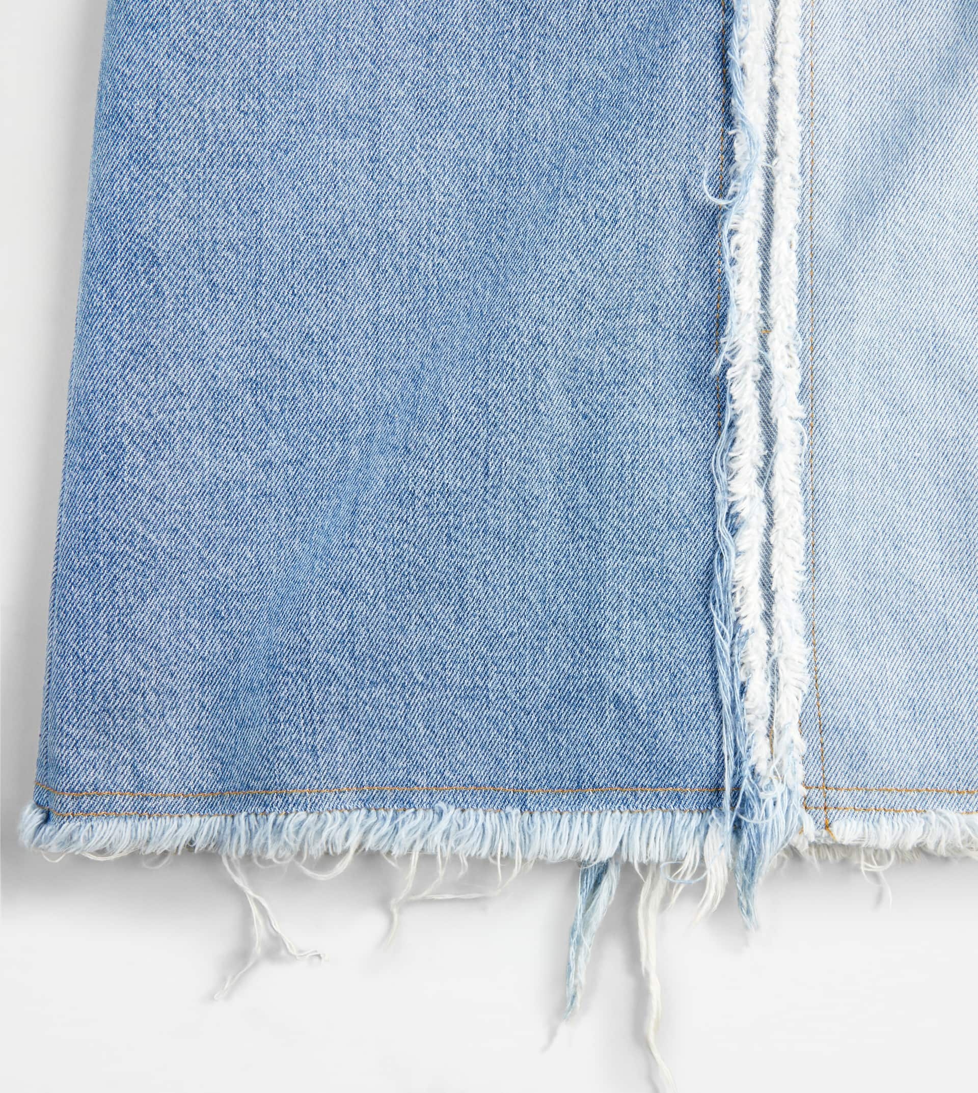 SKIRT IN DENIM - BLUE, LIGHT BLUE - 8