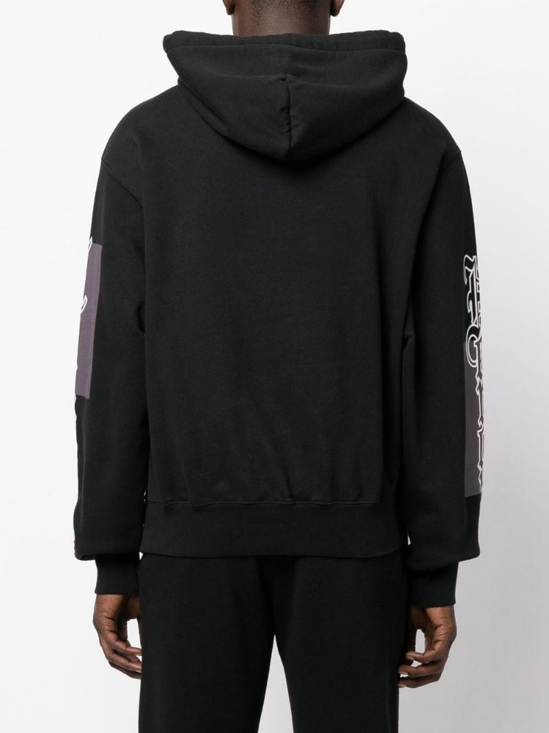 logo-print cotton hoodie - 4