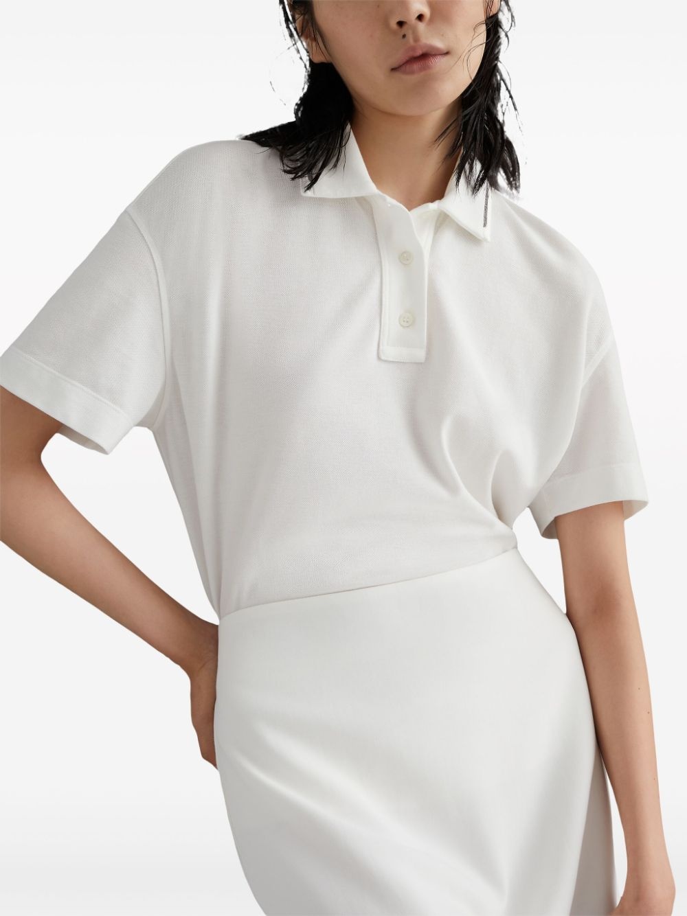 Monili chain-detailed cotton polo shirt - 6