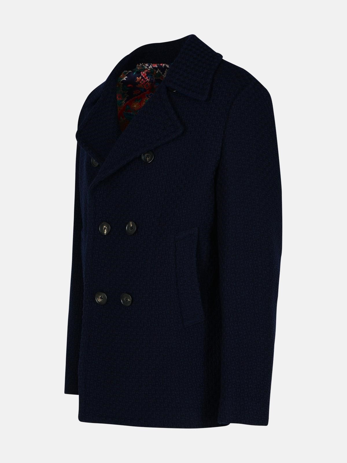 'PEA' BLUE WOOL JACKET - 2