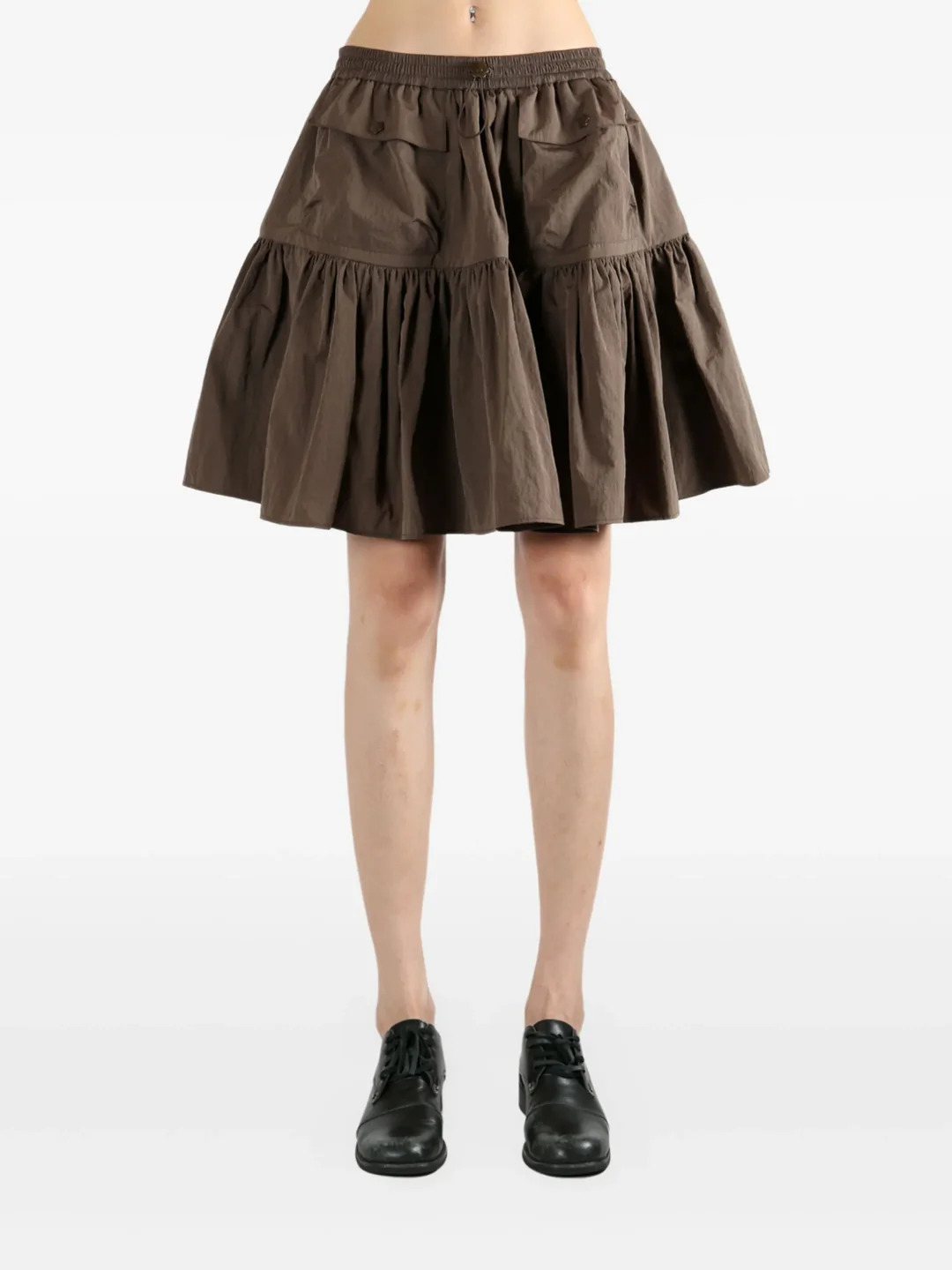 Elastic Waist Tiered Skirt - 2
