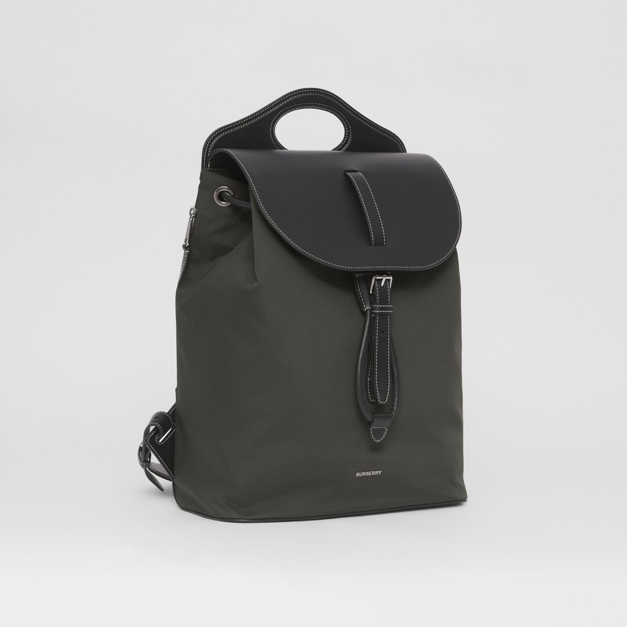 Nylon and Leather Pocket Backpack - 7