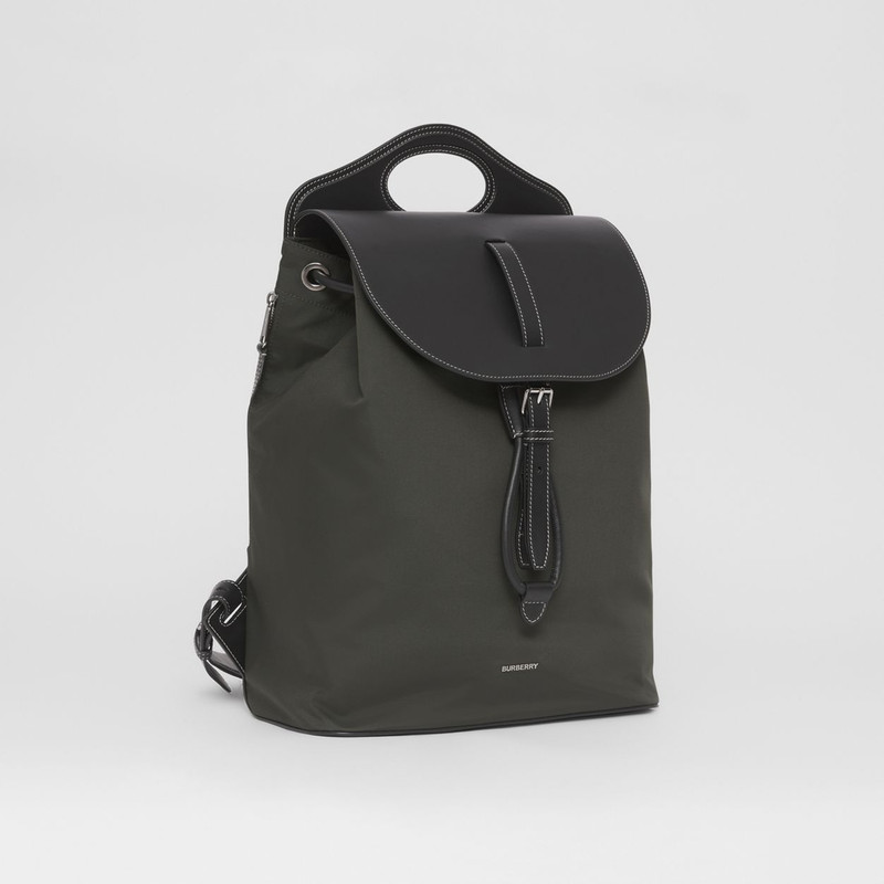 Nylon and Leather Pocket Backpack 7