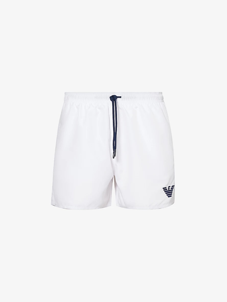 Brand-embroidered drawstring swim shorts - 1