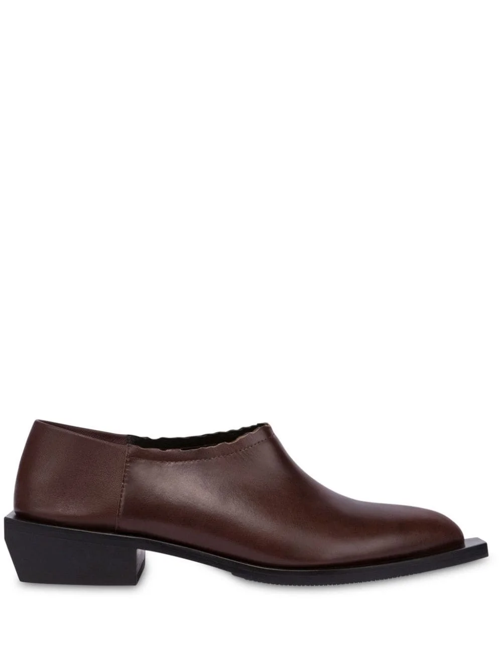 scallop-edge leather loafers - 1