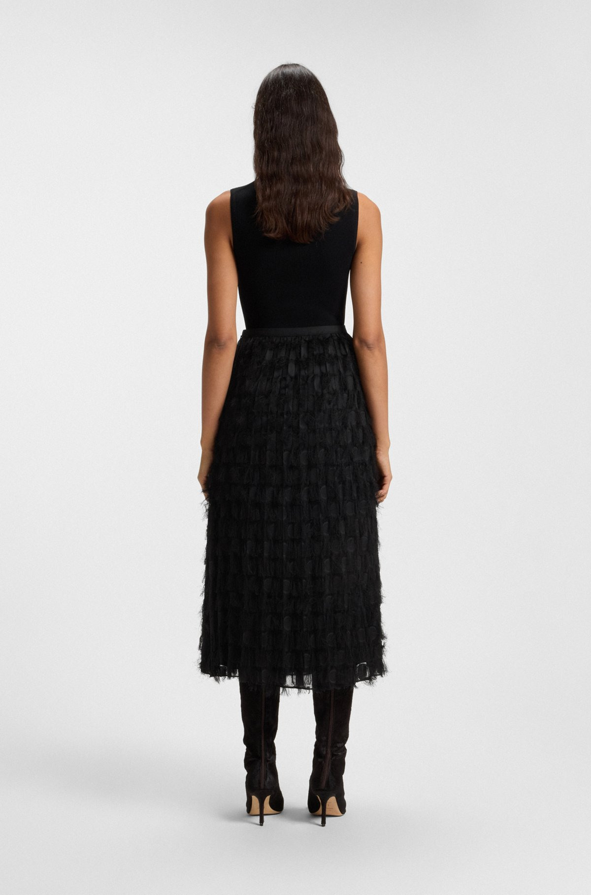 PENCIL SKIRT IN FEATHER JACQUARD - 4