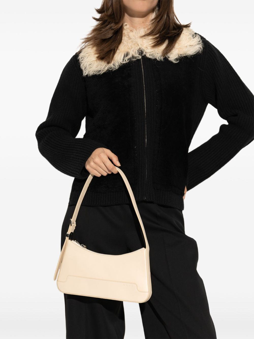 zip-fastening leather shoulder bag - 2