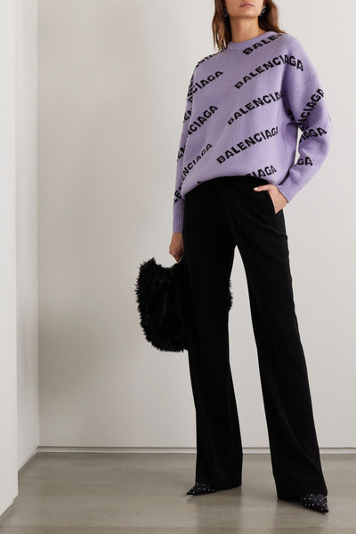 BALENCIAGA Intarsia wool-blend sweater outlook