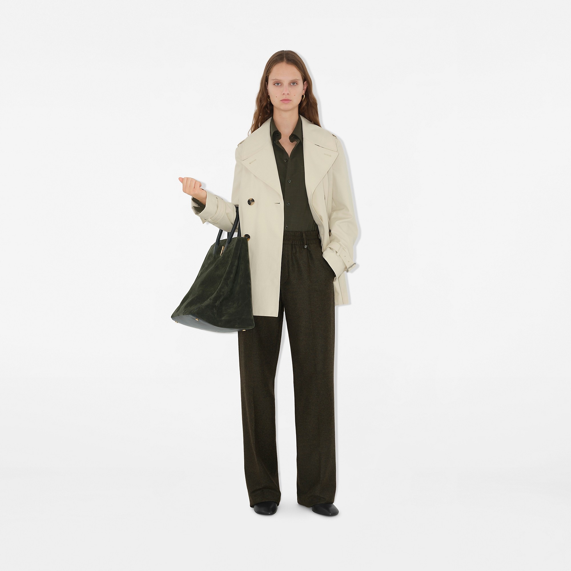 Short Gabardine Trench Coat - 2