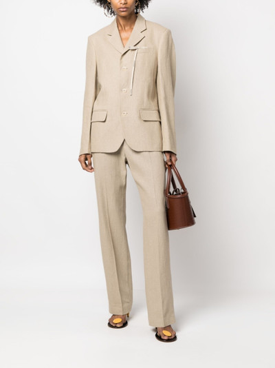 JACQUEMUS straight-leg linen trousers outlook