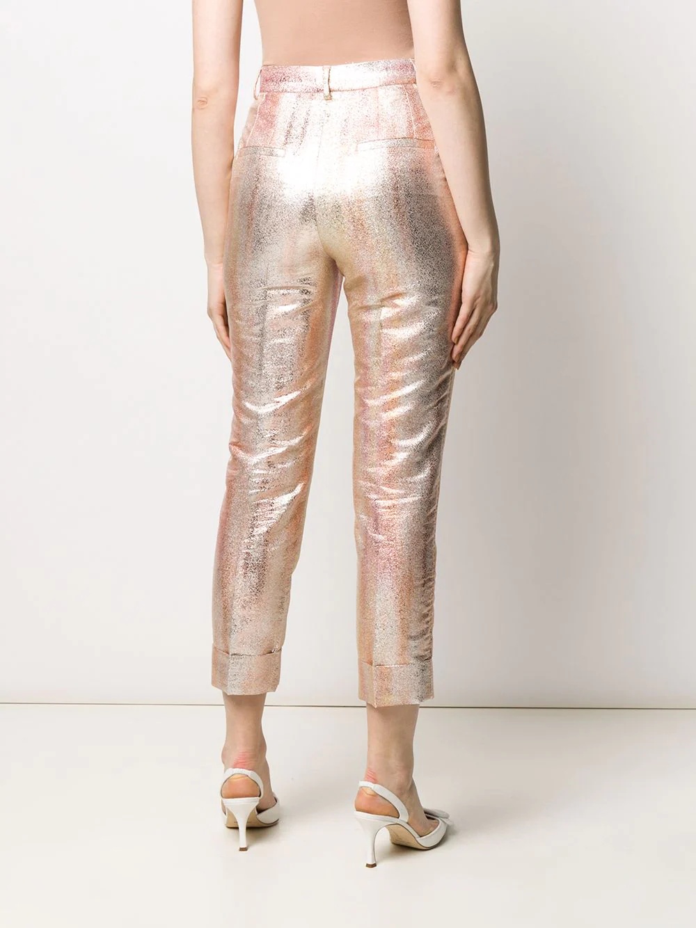 degradé-effect cropped trousers - 4