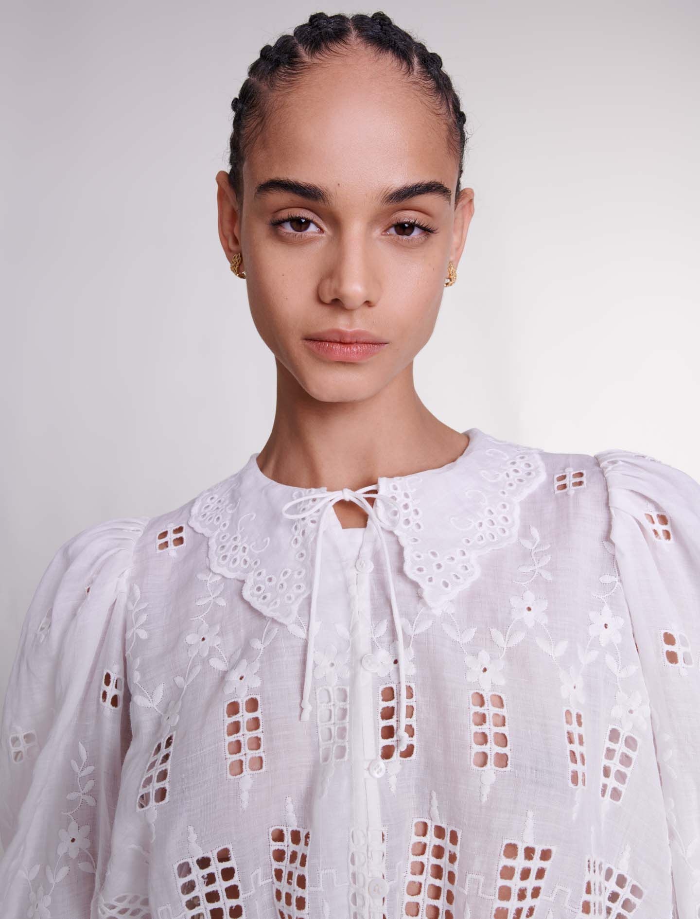 Embroidered ramie blouse - 7