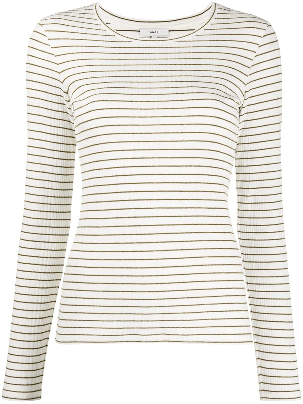 long sleeve striped print top - 1