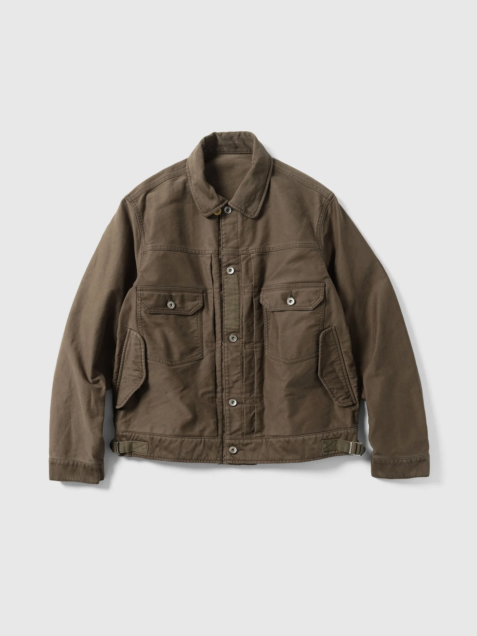 Sueded Cotton Jacket Brown - 1