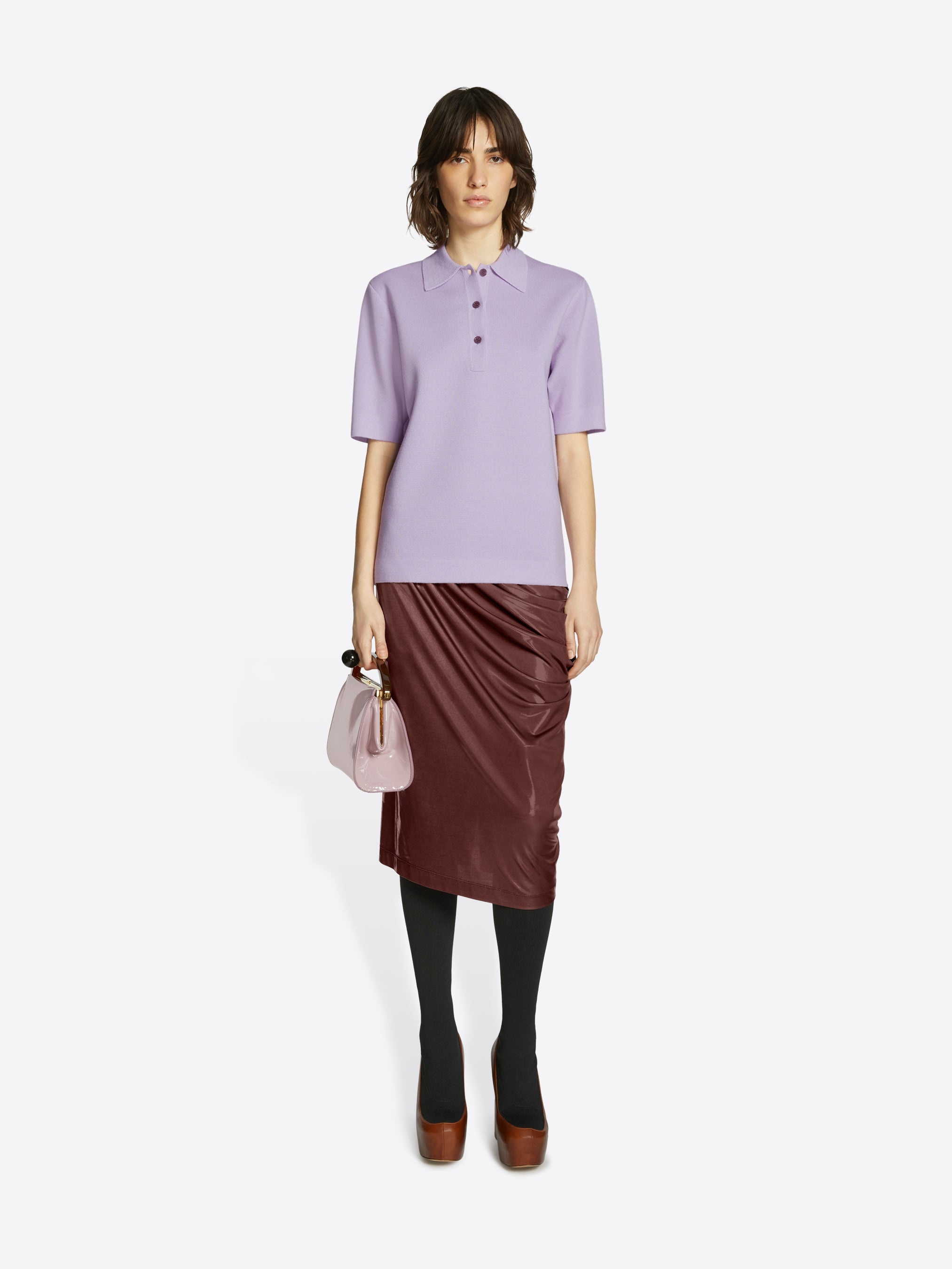 SHINY DRAPED SKIRT - 2