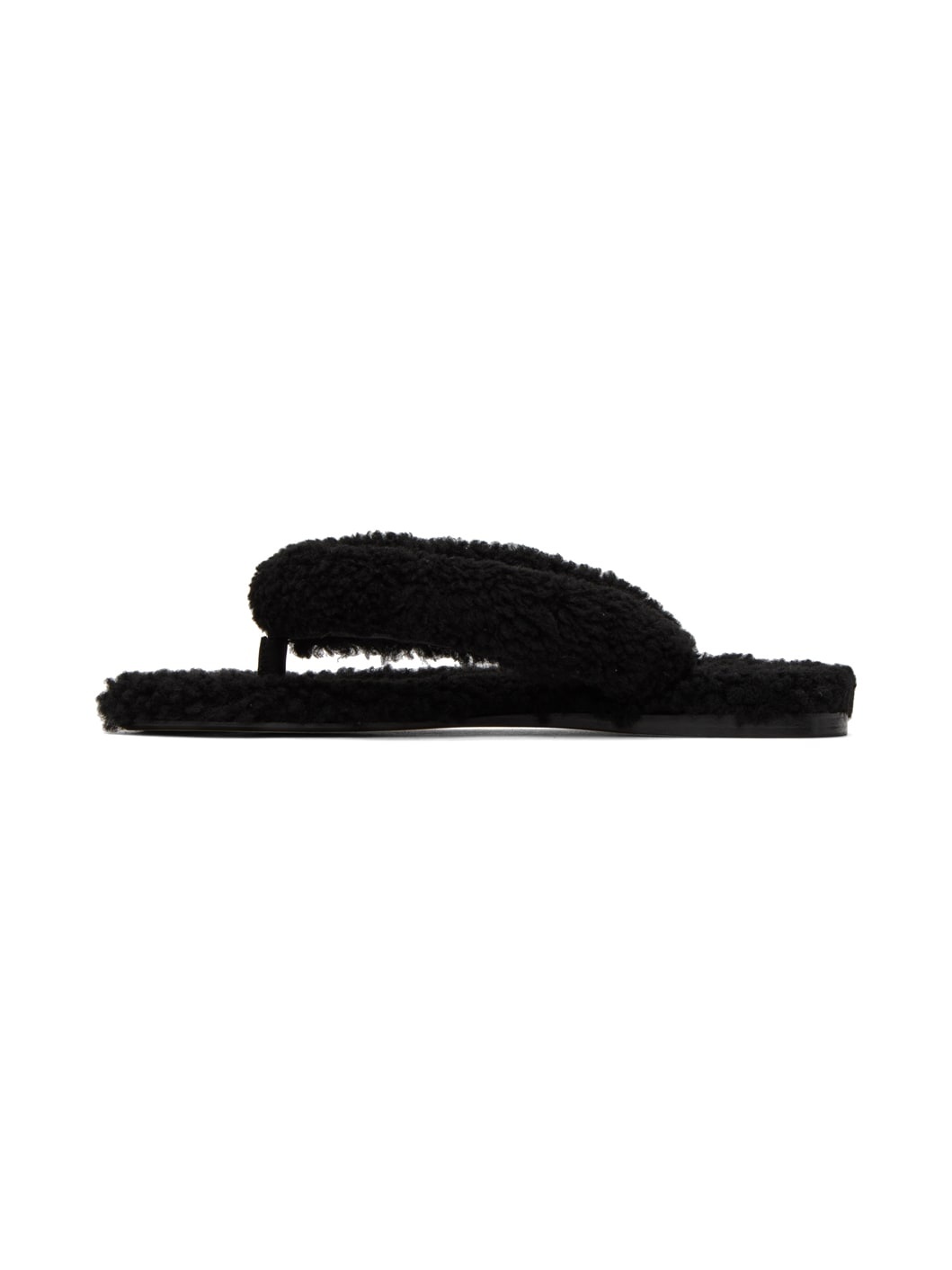 Black Rio Shearling Sandal - 3