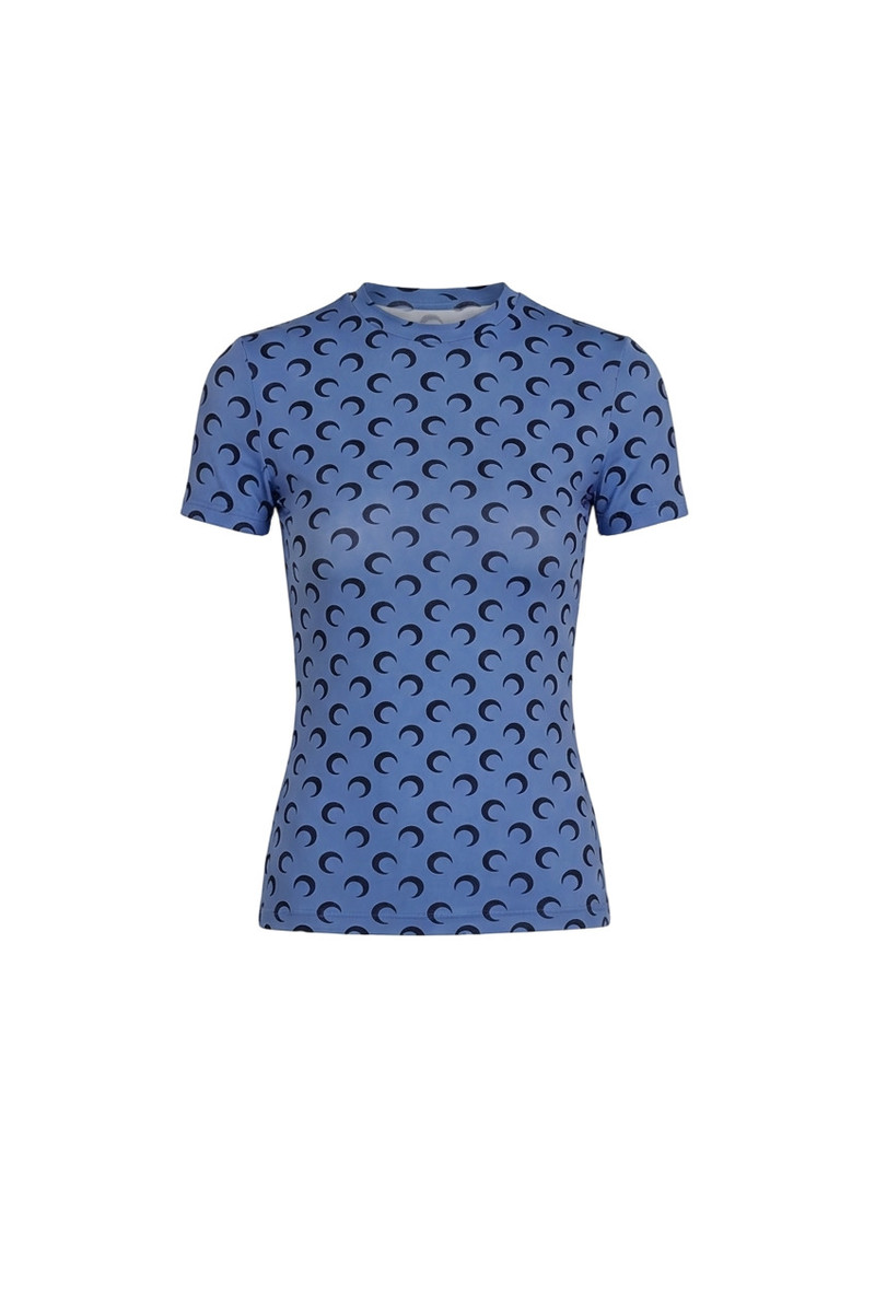 Moon printed jersey short sleeves crewneck top 1
