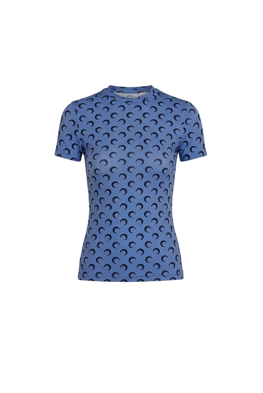 Moon printed jersey short sleeves crewneck top - 1