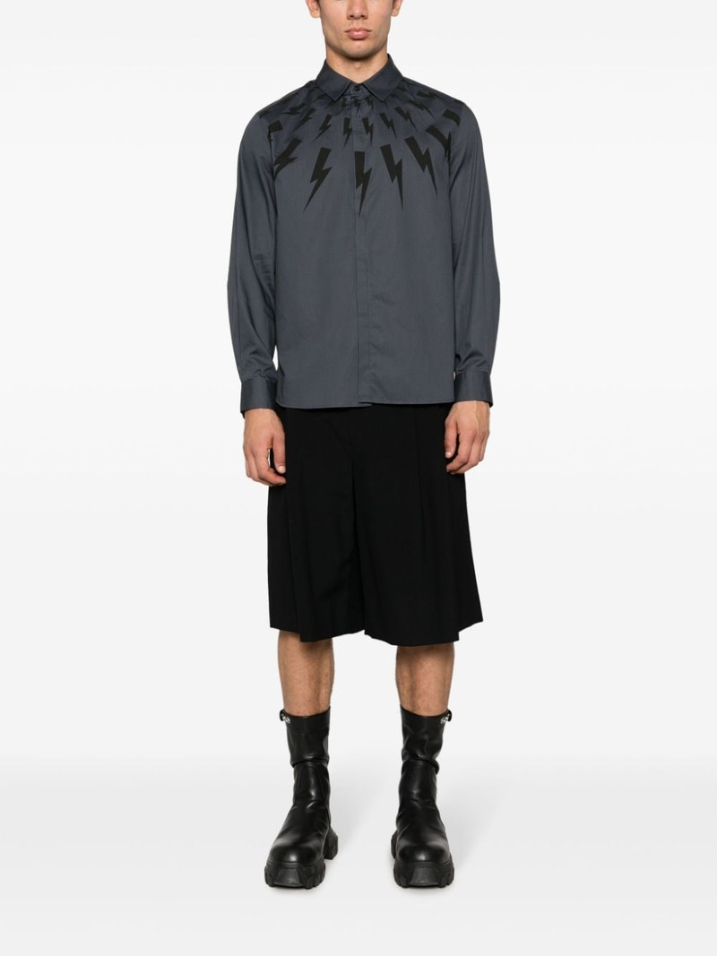 Neil Barrett Thunderbolt-print cotton shirt outlook