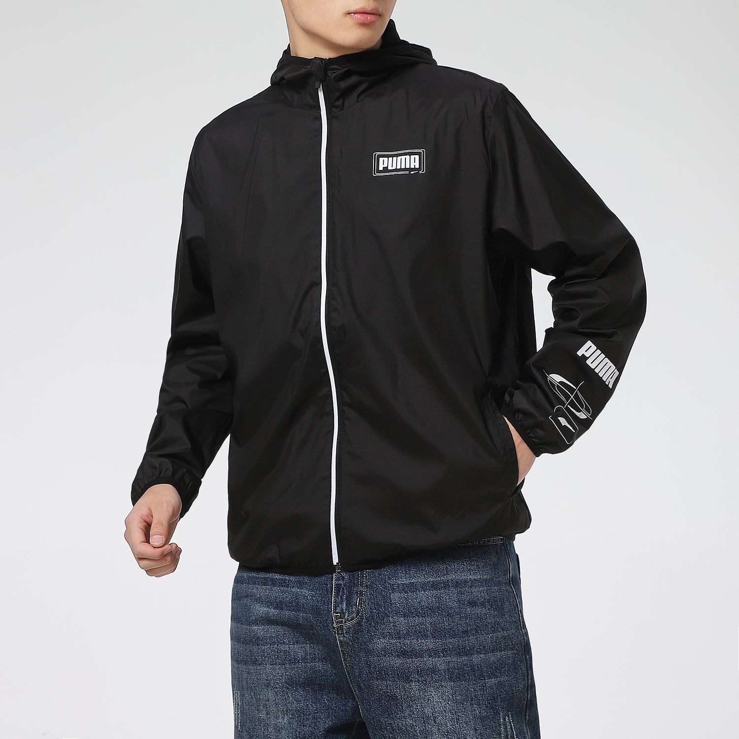 Puma Essentials Rebel Windbreaker Jacket 'Black White' 588784-01 - 4