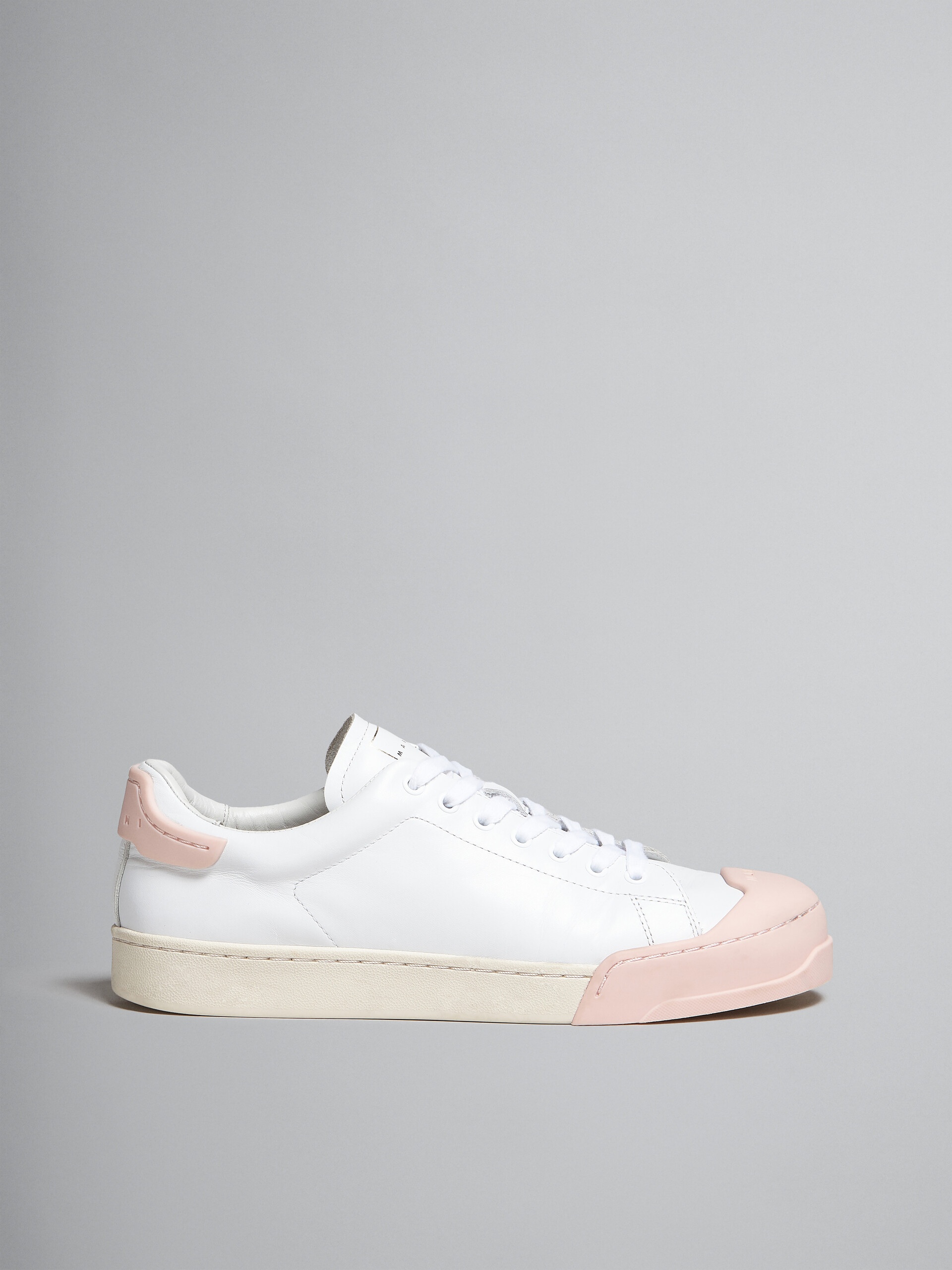 DADA BUMPER SNEAKER IN WHITE AND PINK LEATHER - 1