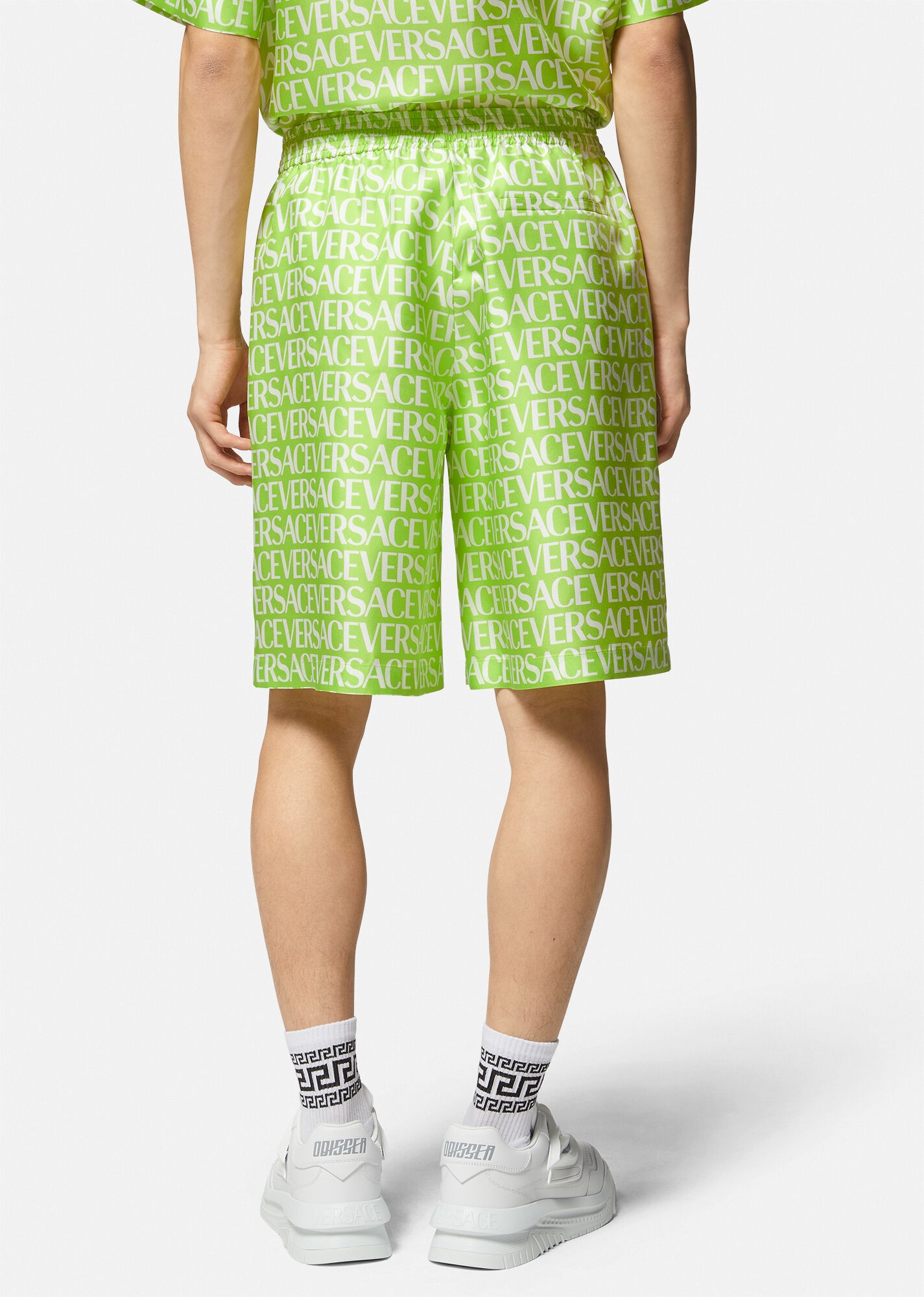 Versace Allover Silk Shorts - 4