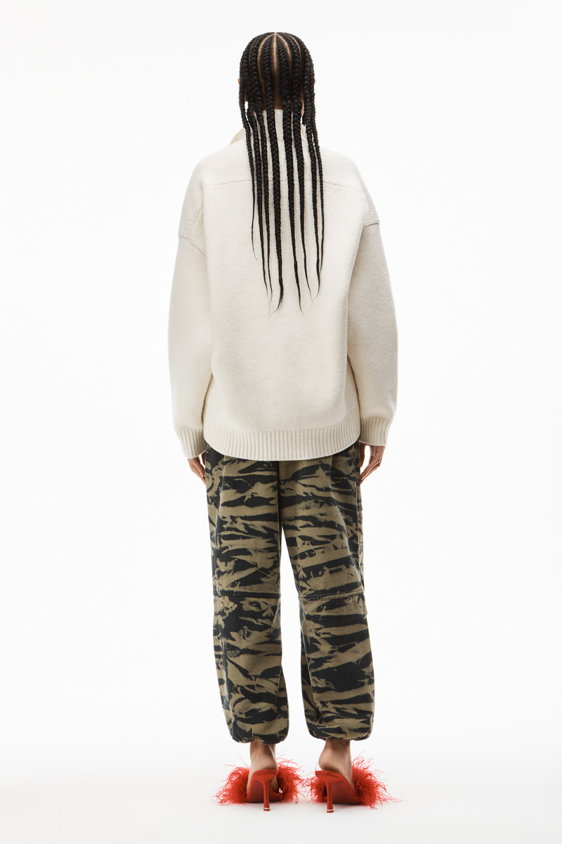 HALF ZIP PULLOVER IN BOILED WOOL 4