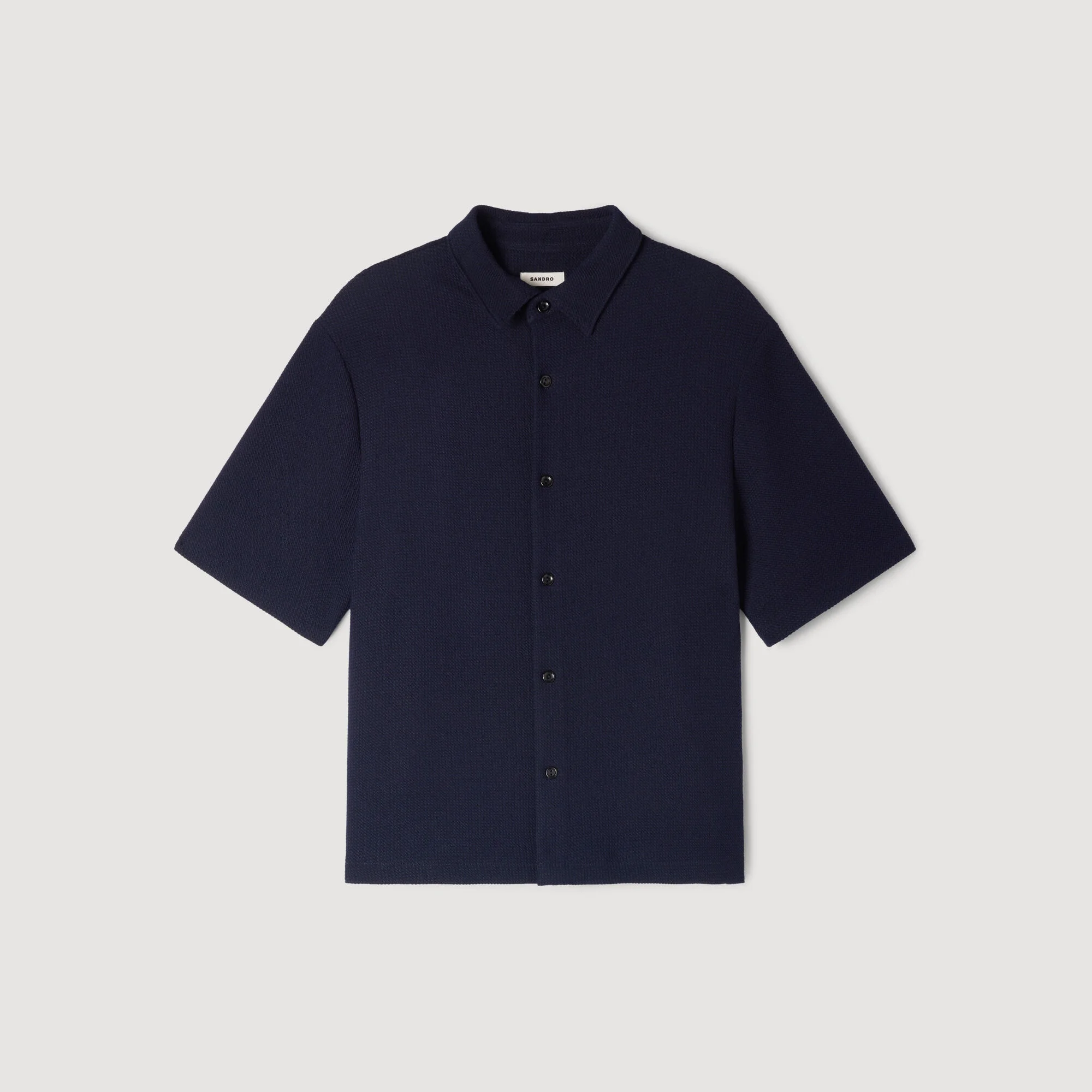 TEXTURED SHARK COLLAR SHIRT - 1