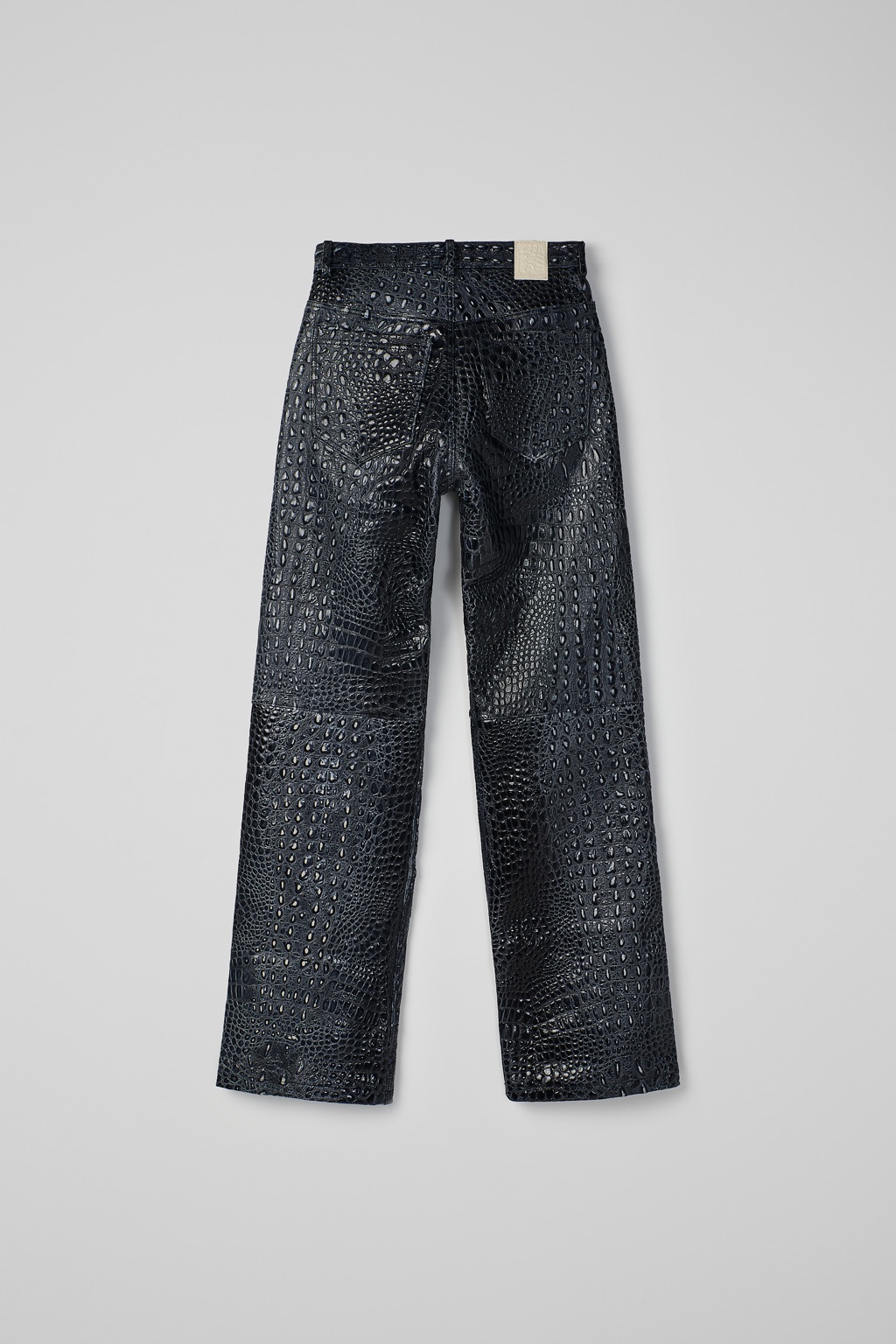 Dark Gray Leather Trousers - 3