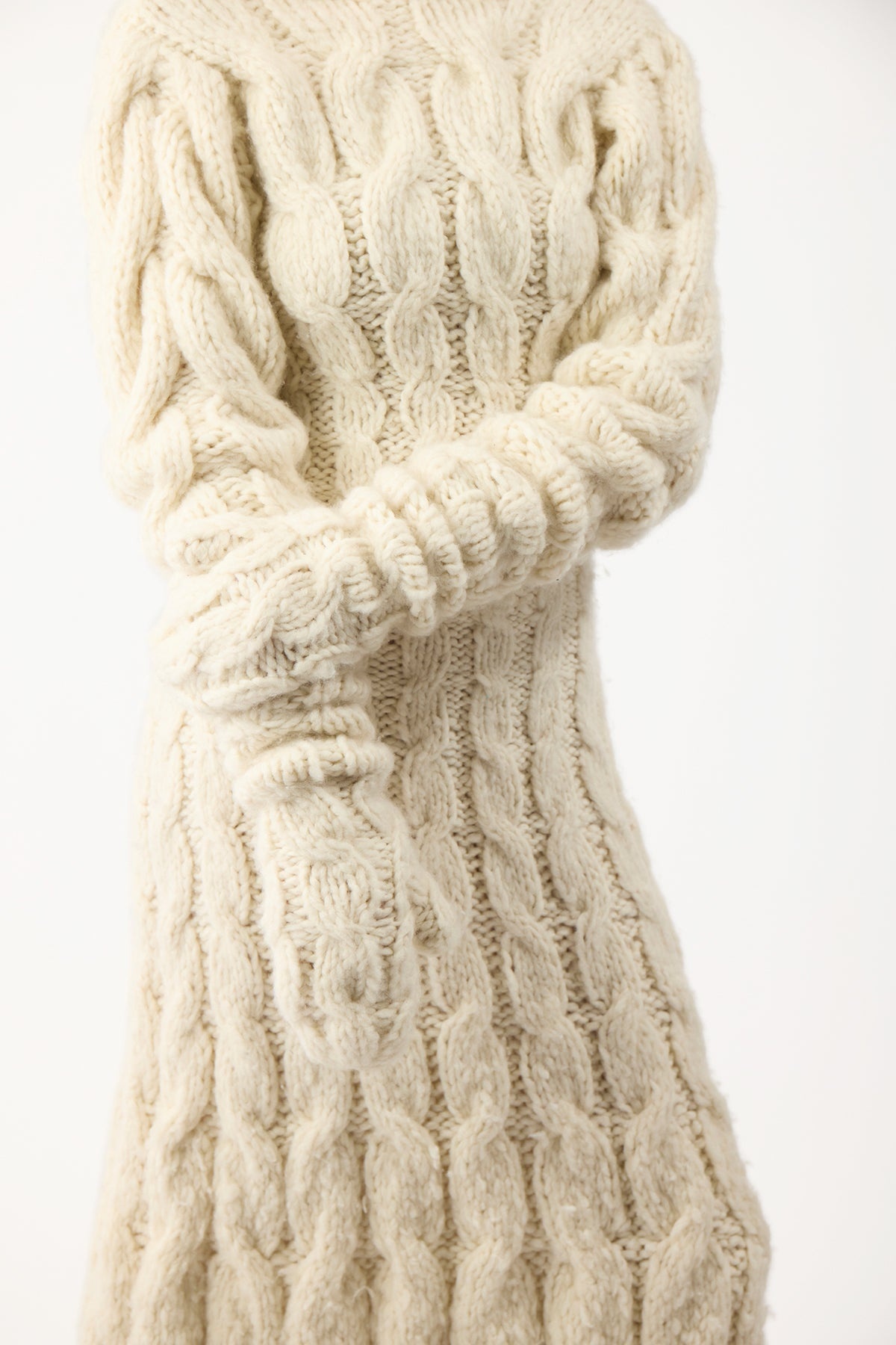 Scarlett Mittens in Ivory Welfat Cashmere - 2