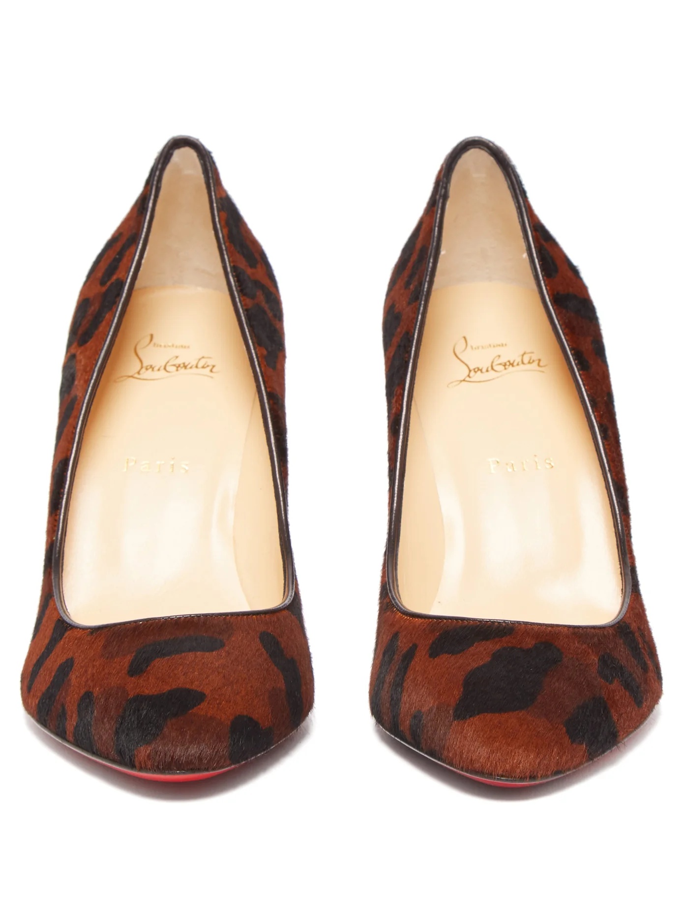 Eloise 85 leopard-print calf-hair pumps - 5