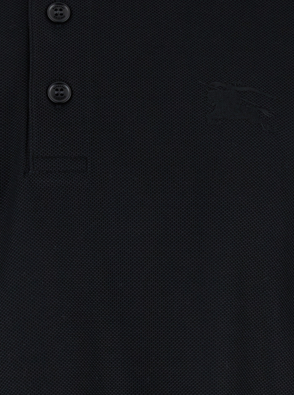 Burberry Men Black Polo Shirt With Classic Collar And Ekd Tonal Embroidery In Cotton Man - 3