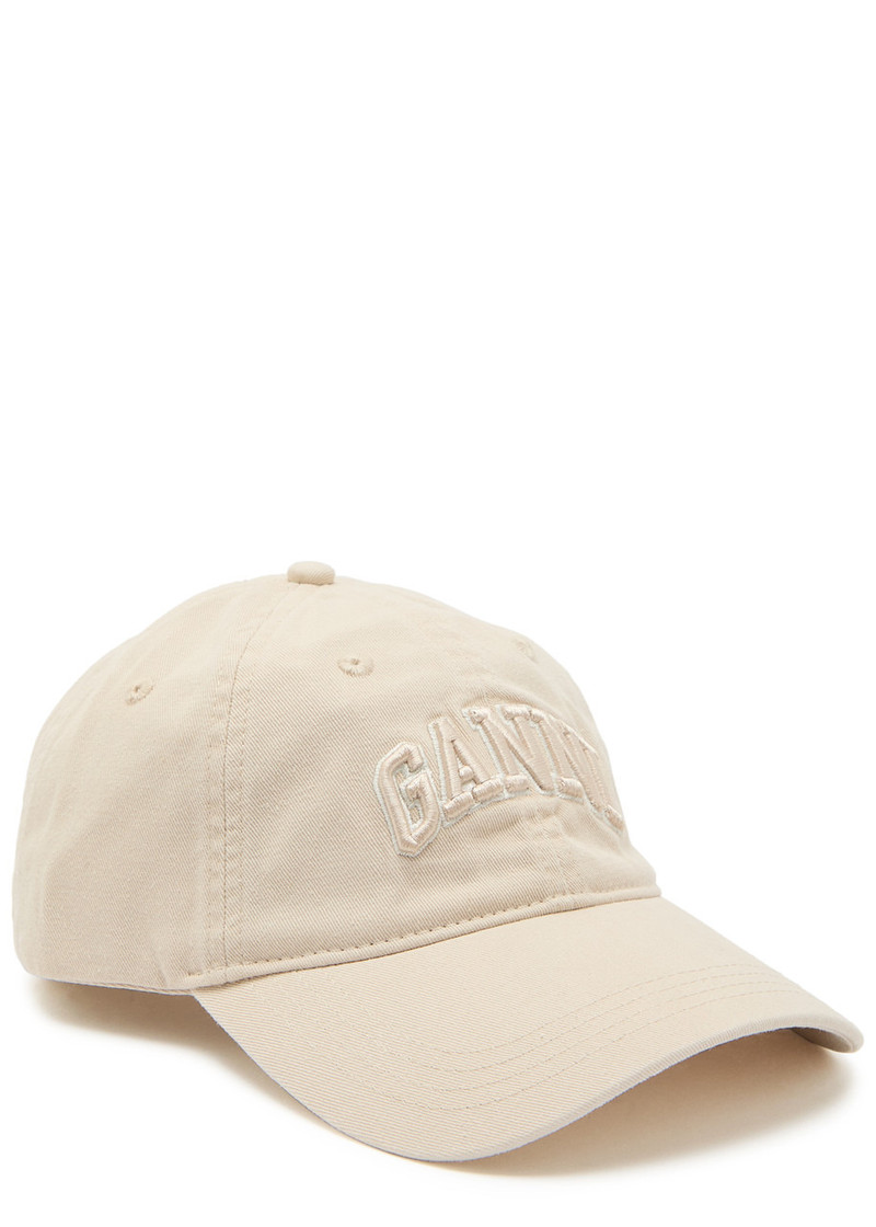 Ganni Logo-appliquéd Cotton cap 1