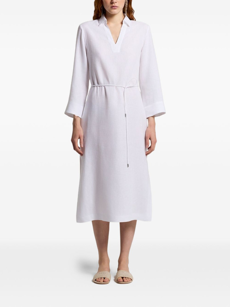 V-neck tie-detail midi dress 1