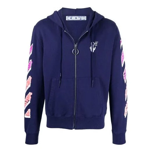 Men's Off-White SS21 Casual Zipper Ordinary Version Blue OMBE001R21FLE0024632 - 1