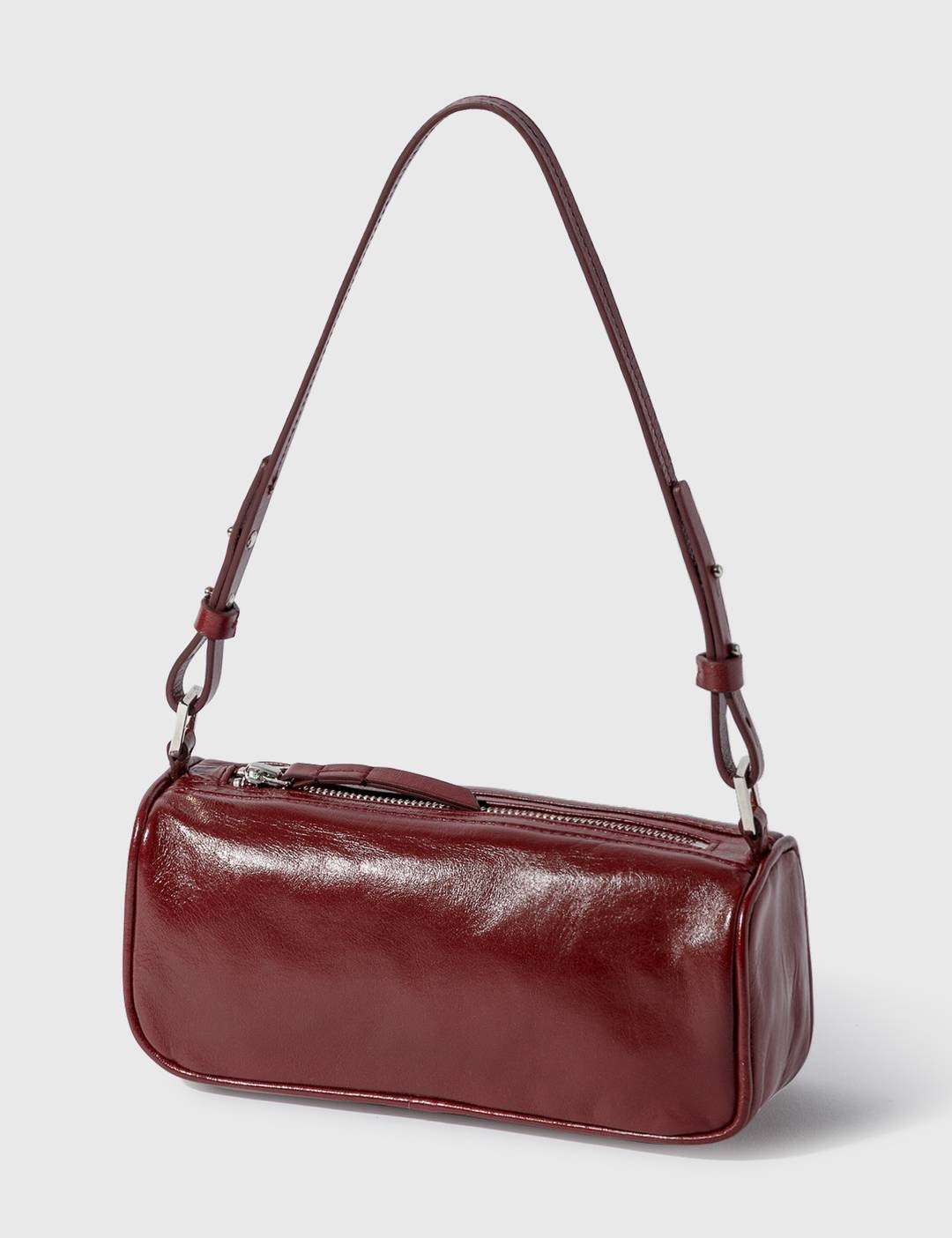 Eve Bordeaux Creased Leather Bag - 1