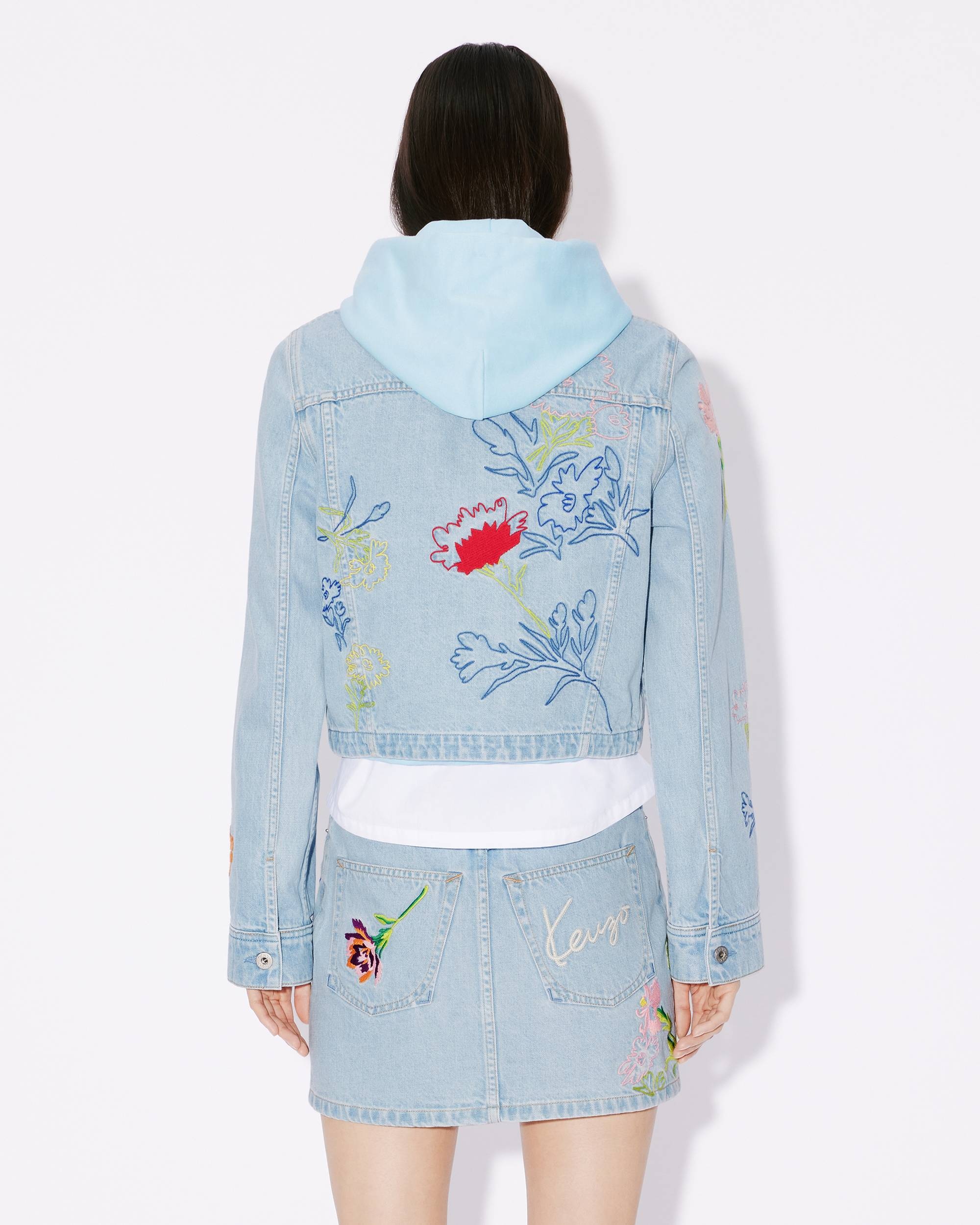 'KENZO Drawn Flowers' embroidered trucker jacket - 4