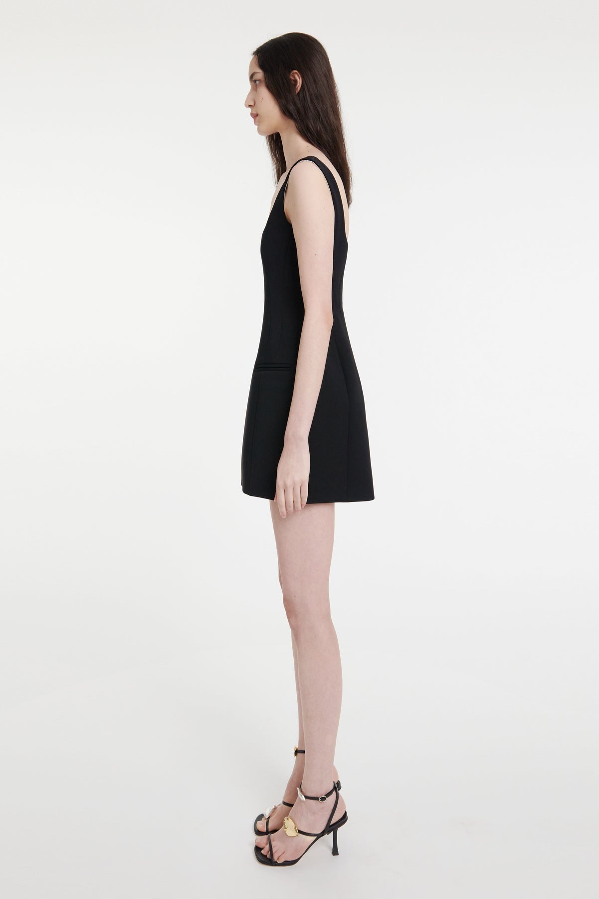 MINI TAILORED DRESS BLACK - 5