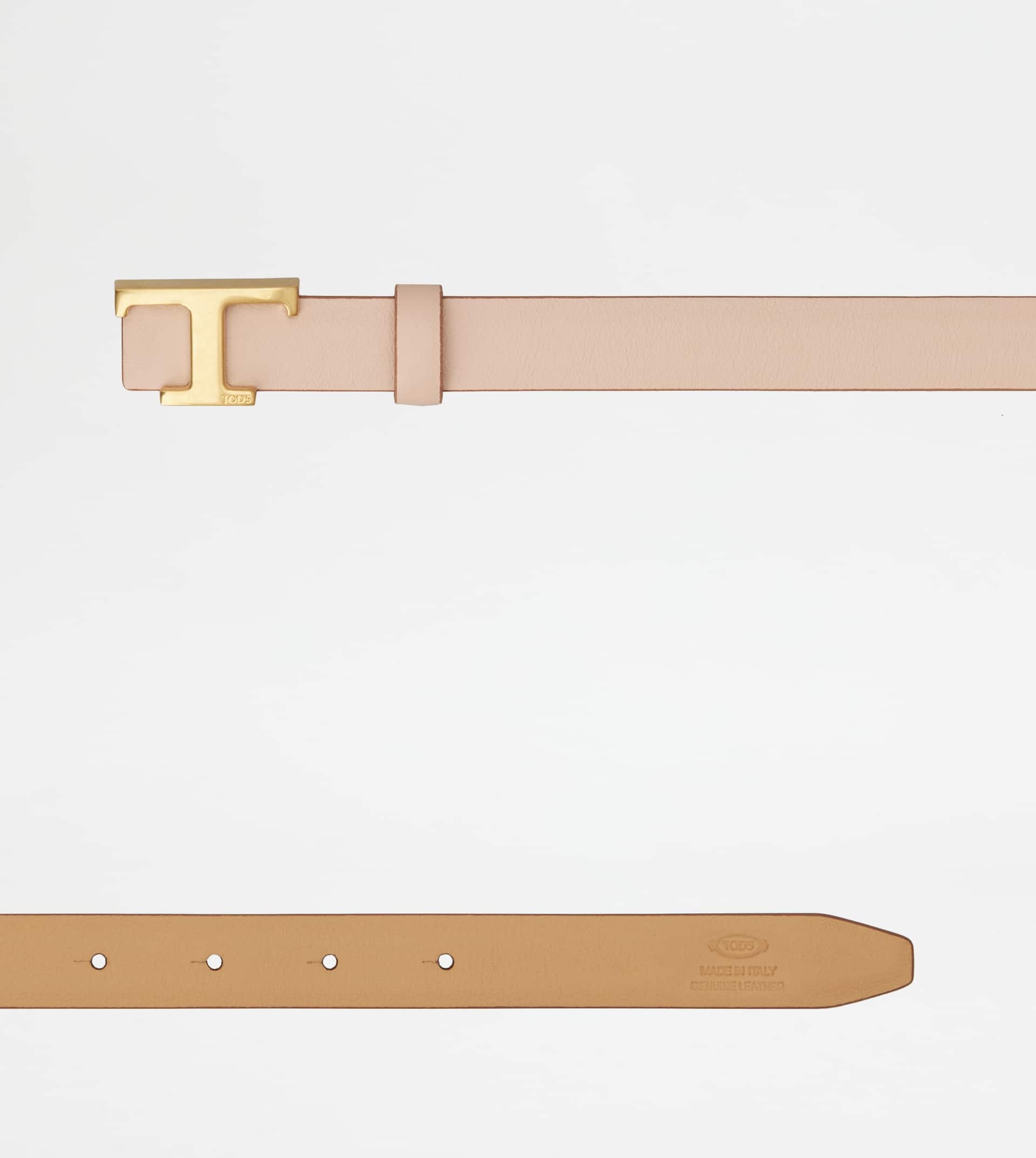 T TIMELESS REVERSIBLE BELT IN LEATHER - PINK - 3