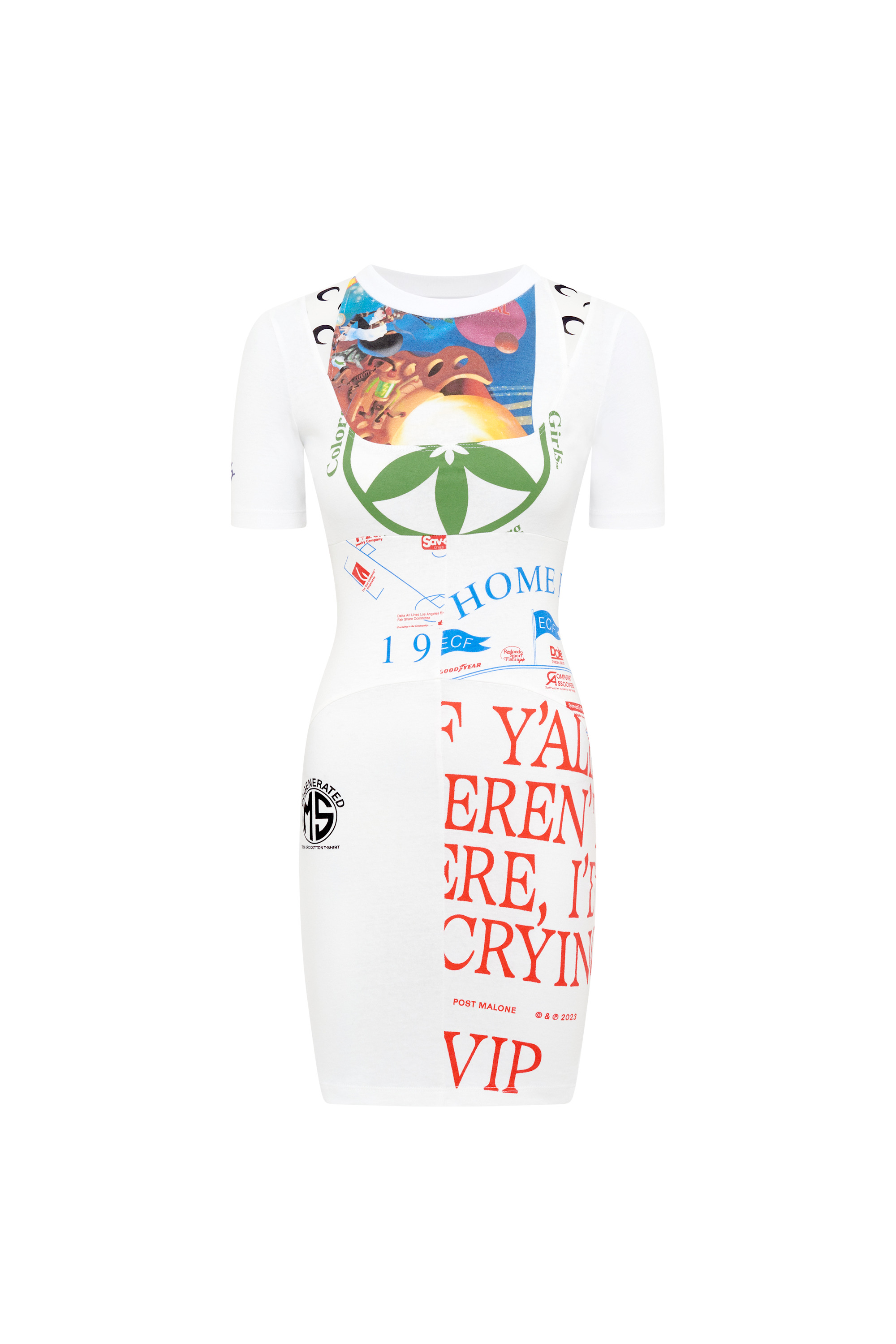 Regenerated Graphic T-Shirts Mini Dress - 2