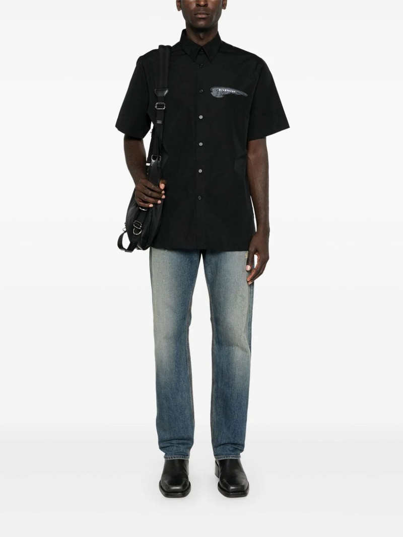 Givenchy LOGO-PLAQUE DISTRESSED STRAIGHT JEANS outlook