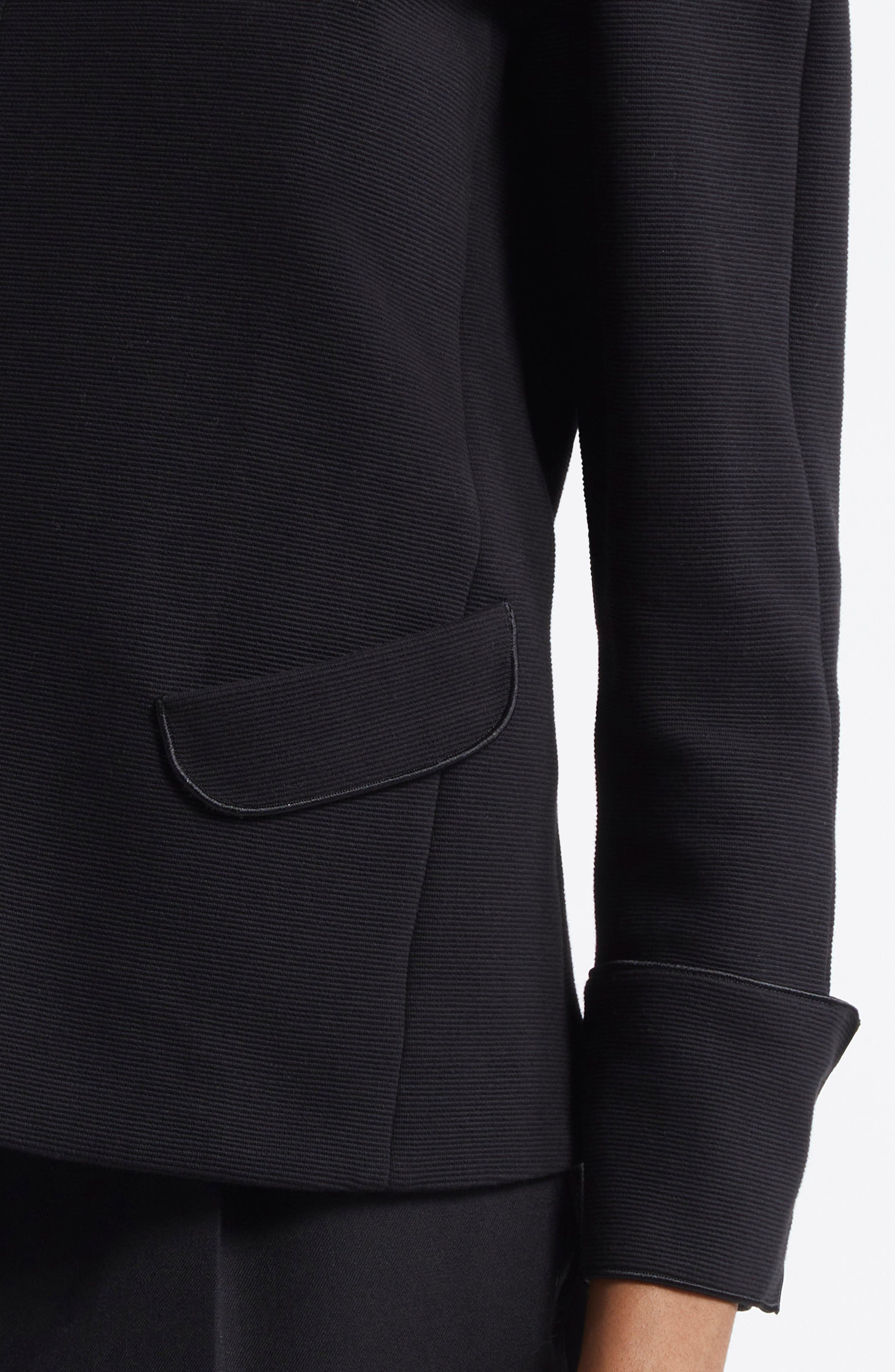 Emporio Armani Ottoman Stretch Cotton Short Jacket in Black at Nordstrom - 4