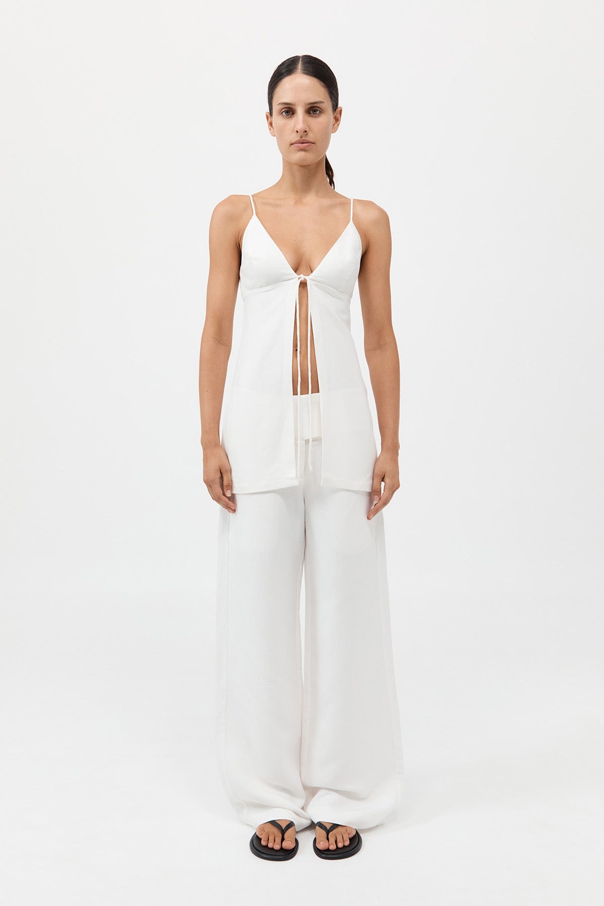 Tie Front Top - Salt - 4