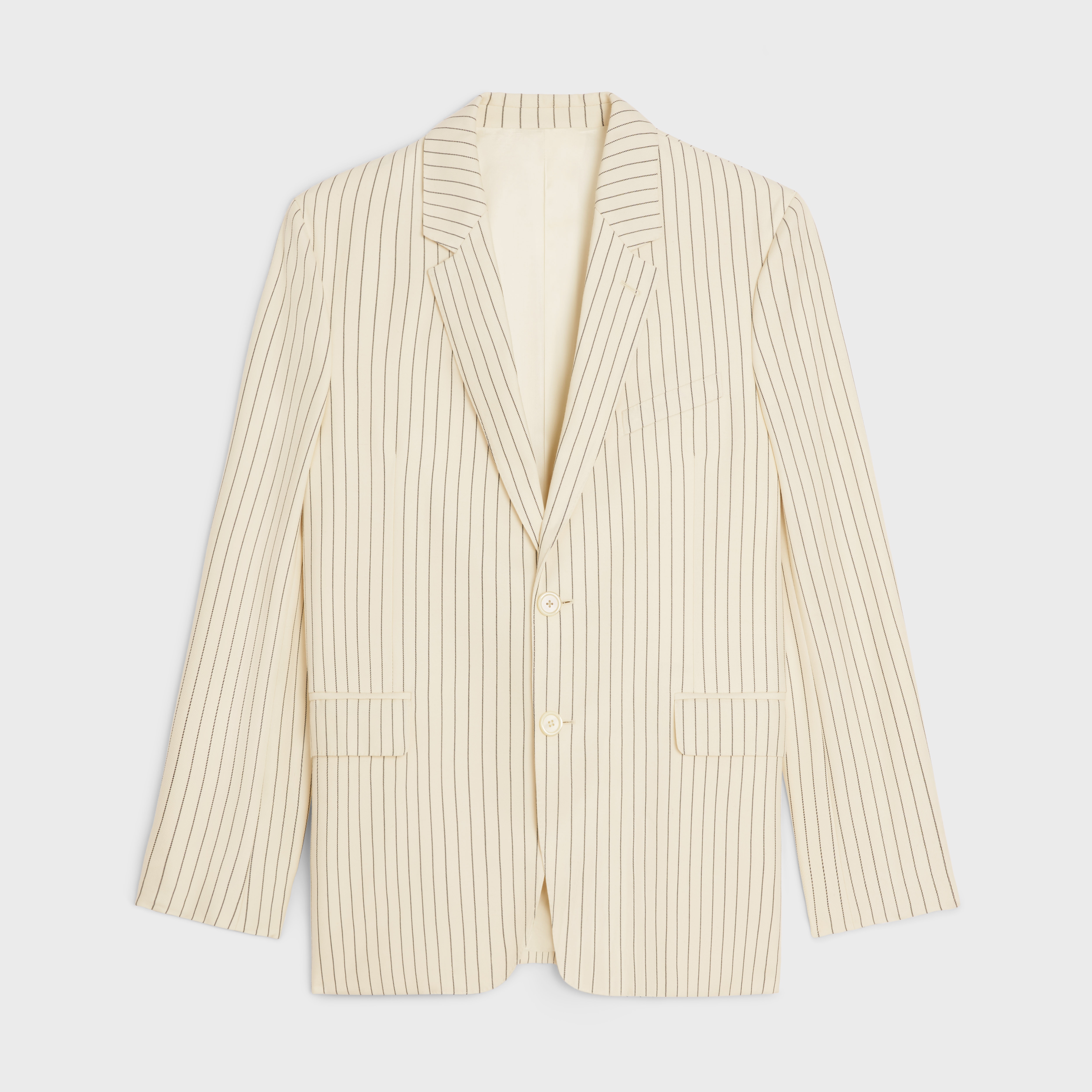 classic jacket in striped wool - 1