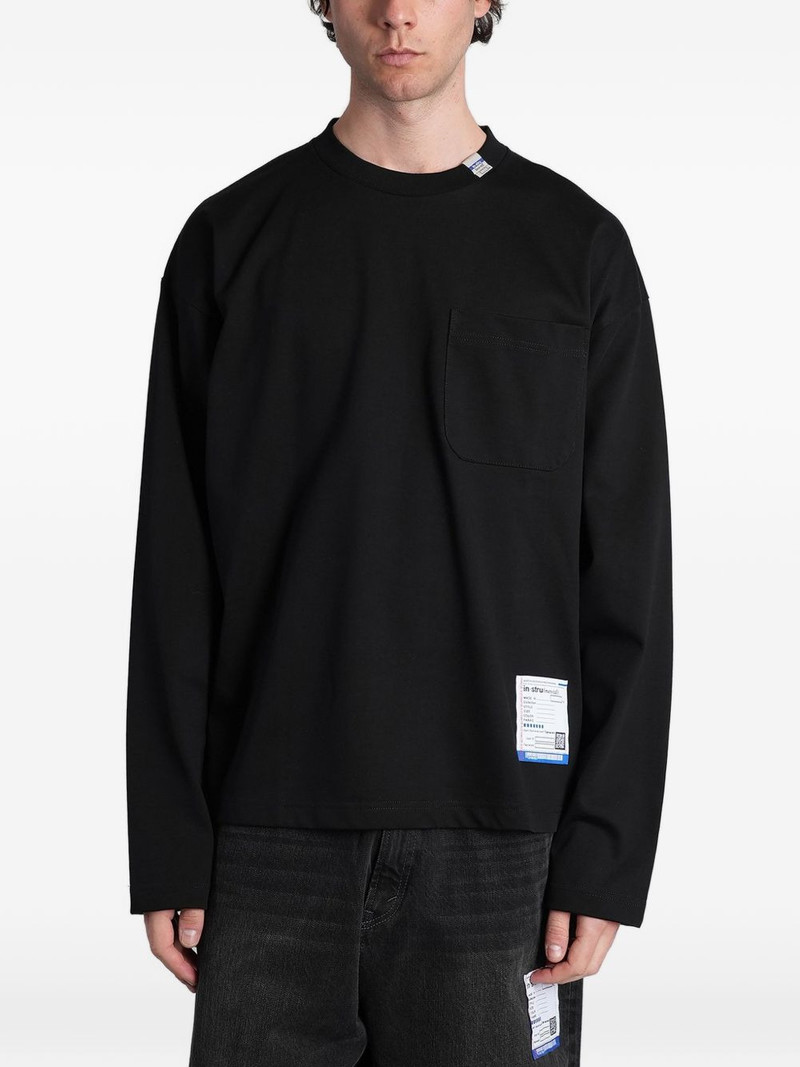 pocket-detail logo-patch sweater 1