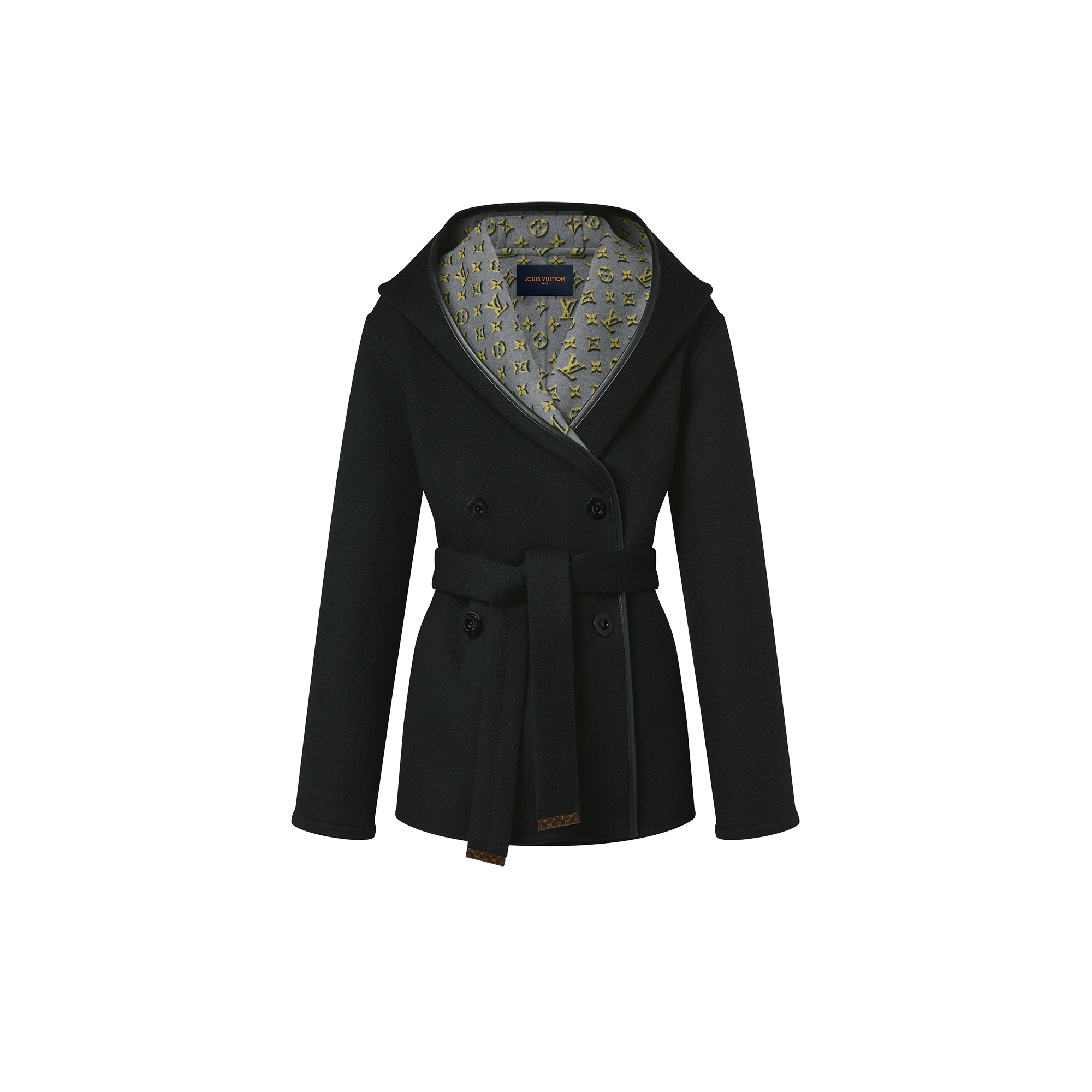 3D Monogram Double-Breasted Wrap Coat - 1