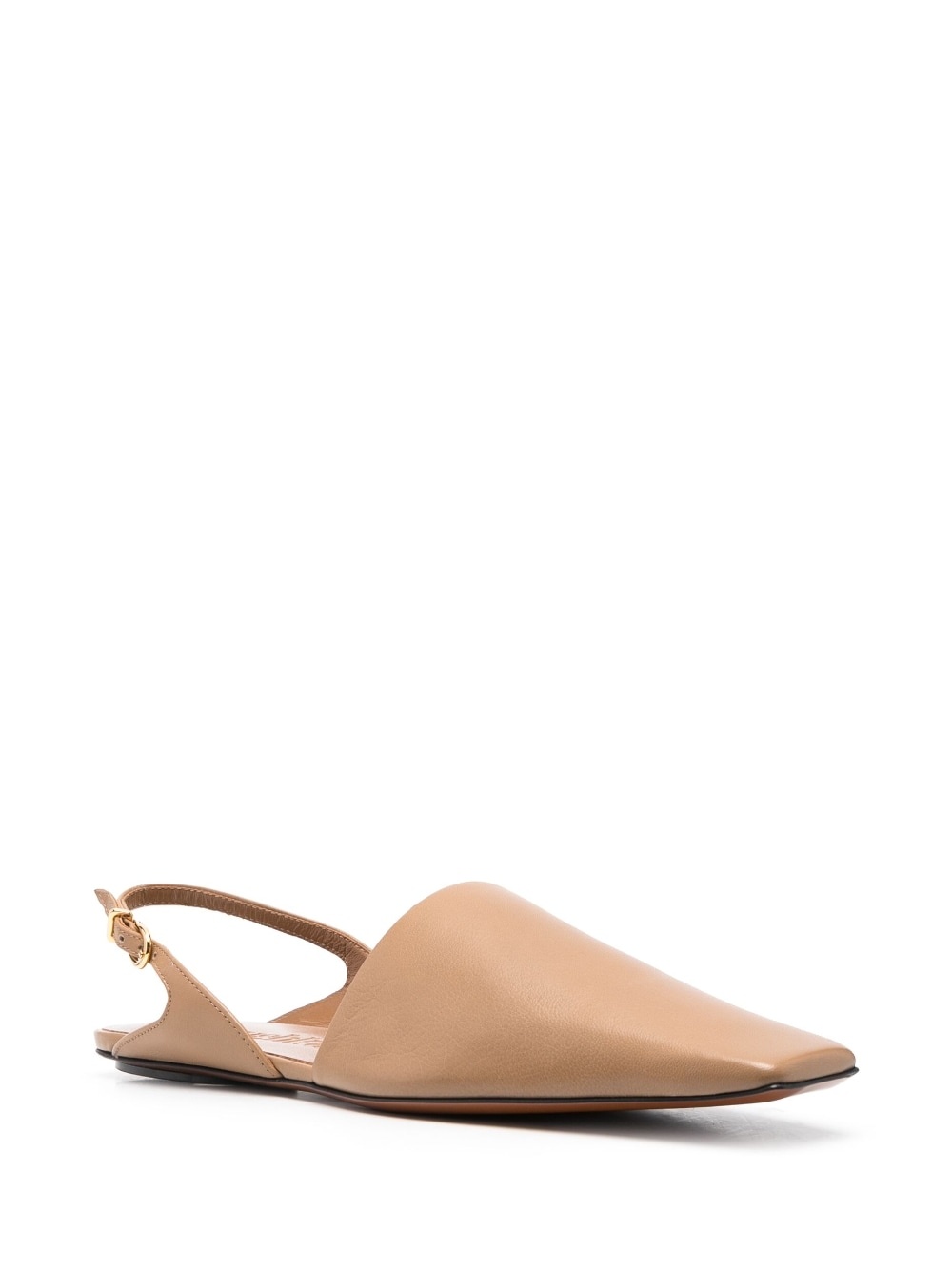 square-toe leather slippers - 2