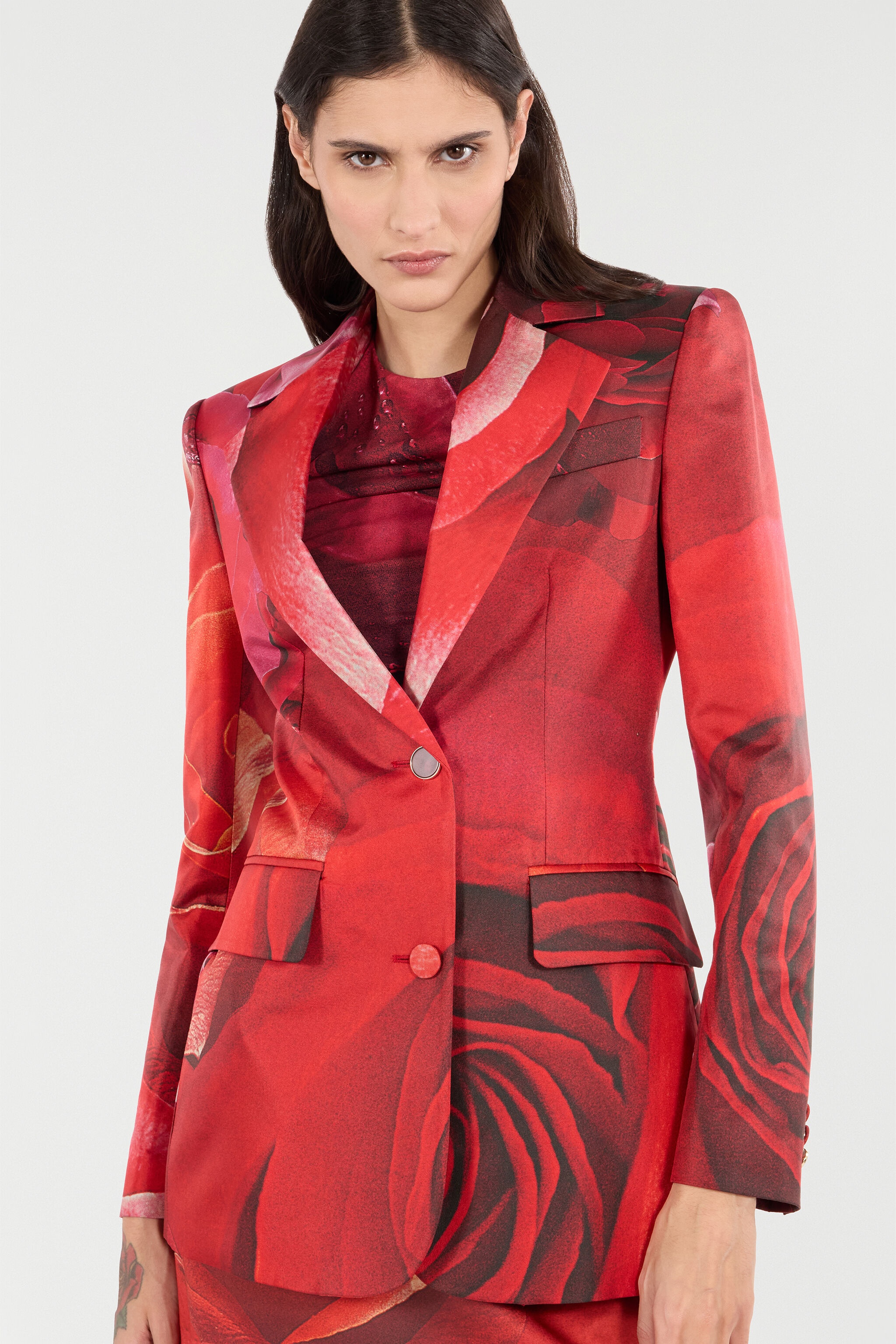 Rose-Print Blazer - 6