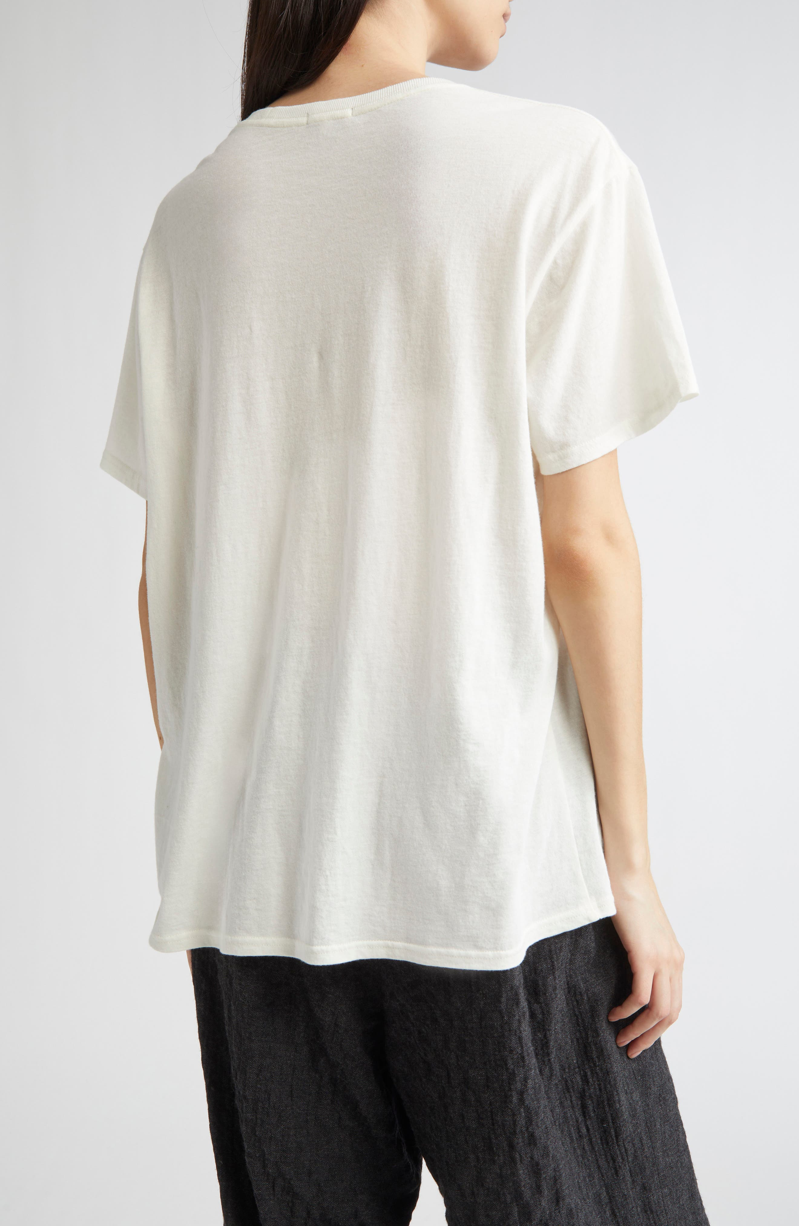 R13 9 Lives Cotton & Cashmere Graphic T-Shirt in Ecru at Nordstrom - 3