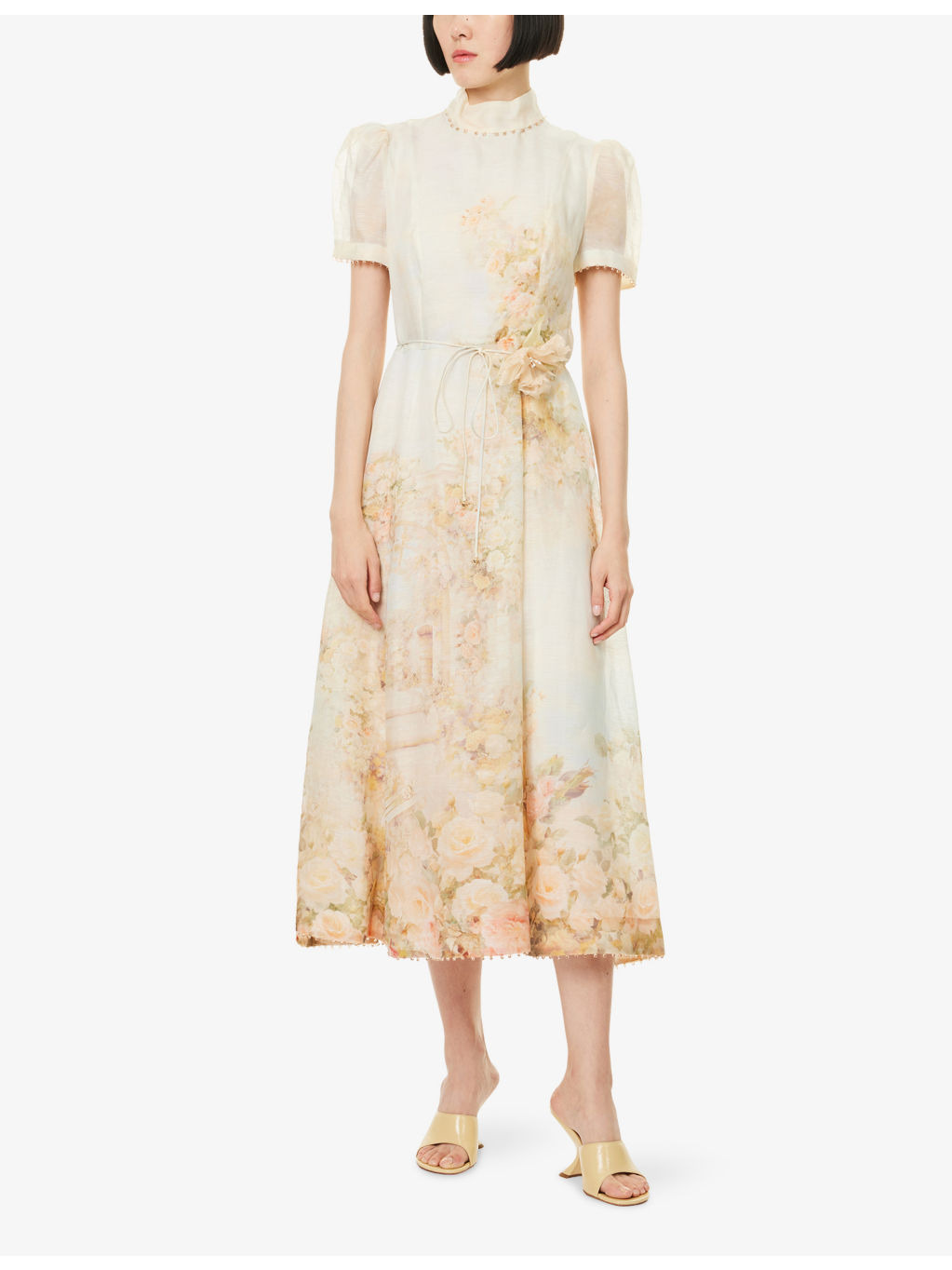 Memento Picnic Linen And Silk Midi Dress - 3